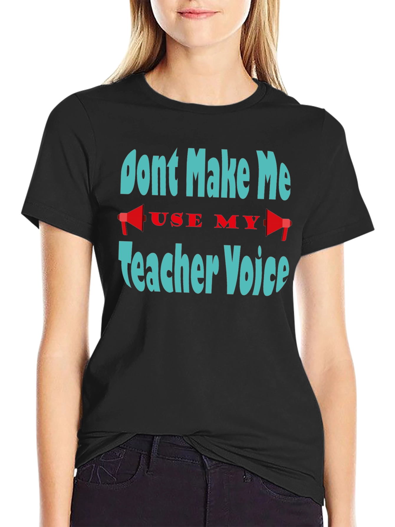 Black Don't Make Me Use My Teacher Voice T-Shirt view 2
