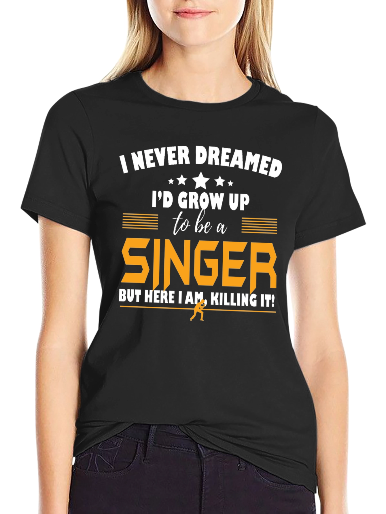 Black Singer Graphic T-Shirt - Never Dreamed view 2
