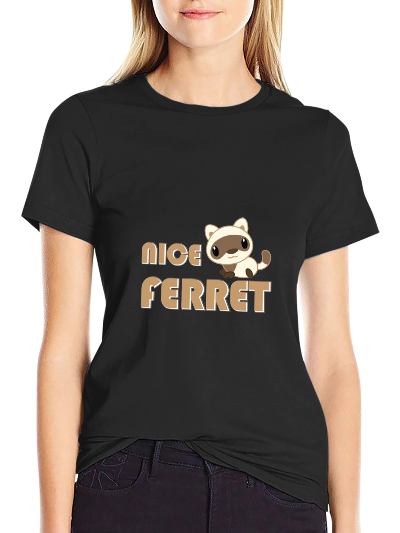 Black Nice Ferret T-Shirt view 2