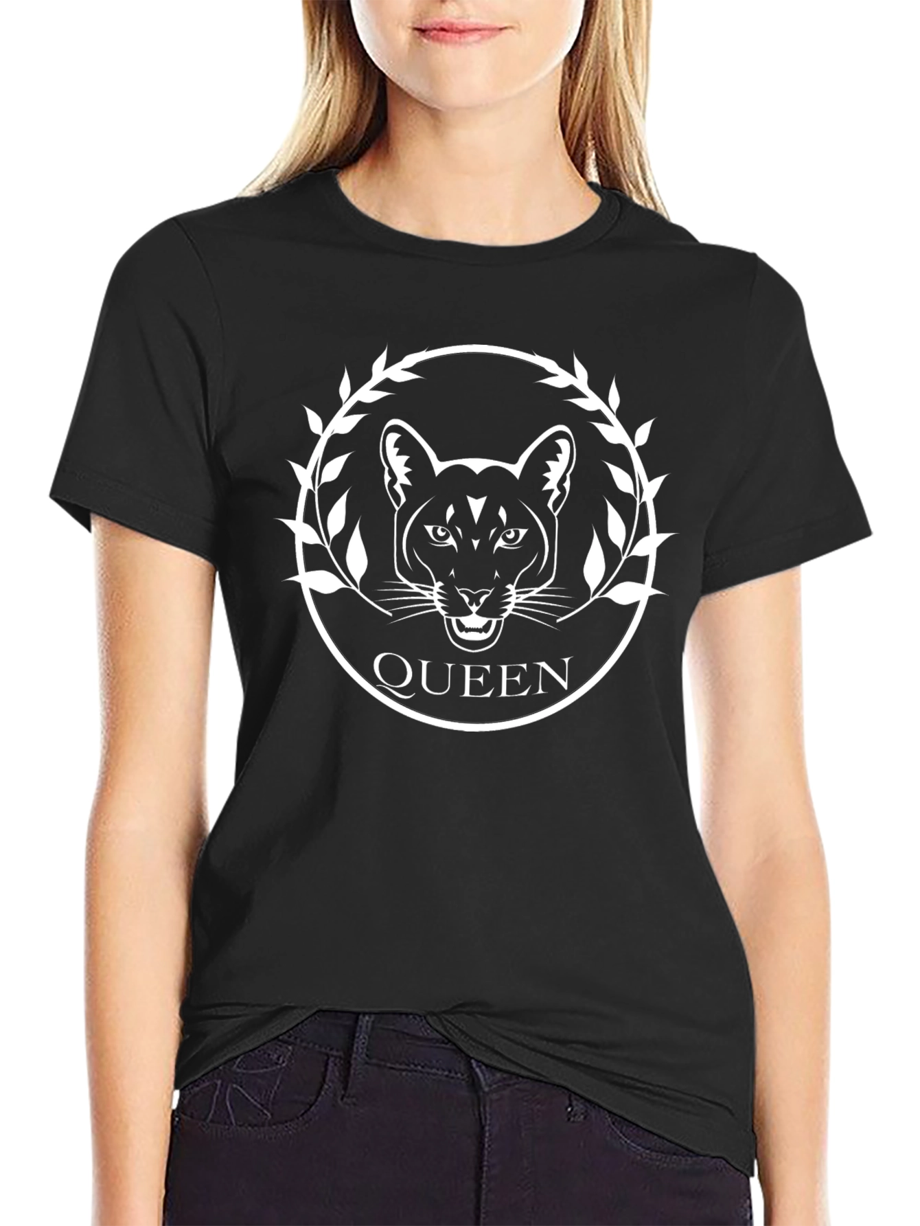 Black Queen Cougar Graphic T-Shirt view 2