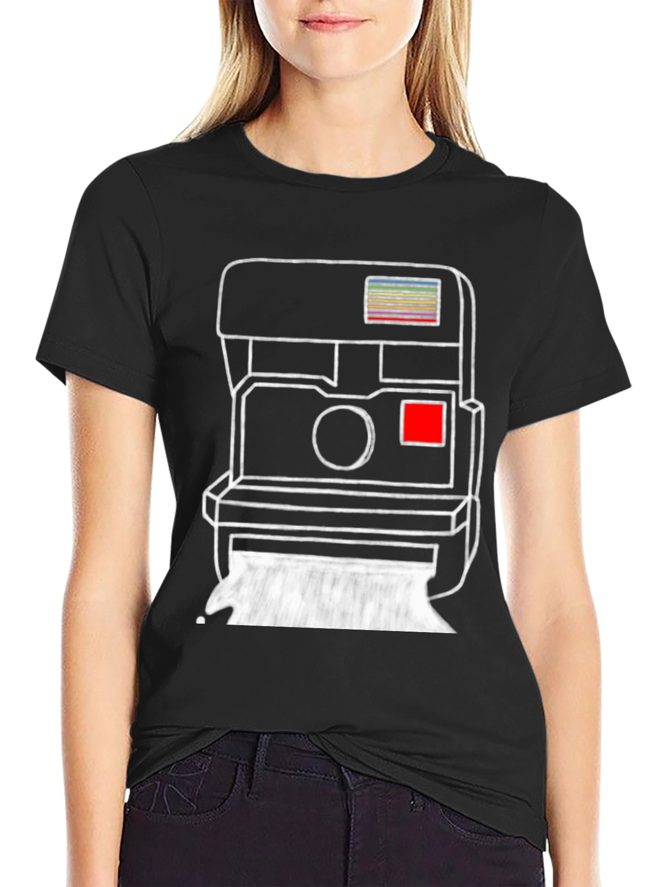 Black Retro Camera Graphic Tee - Stylish & Unique T-Shirt view 2