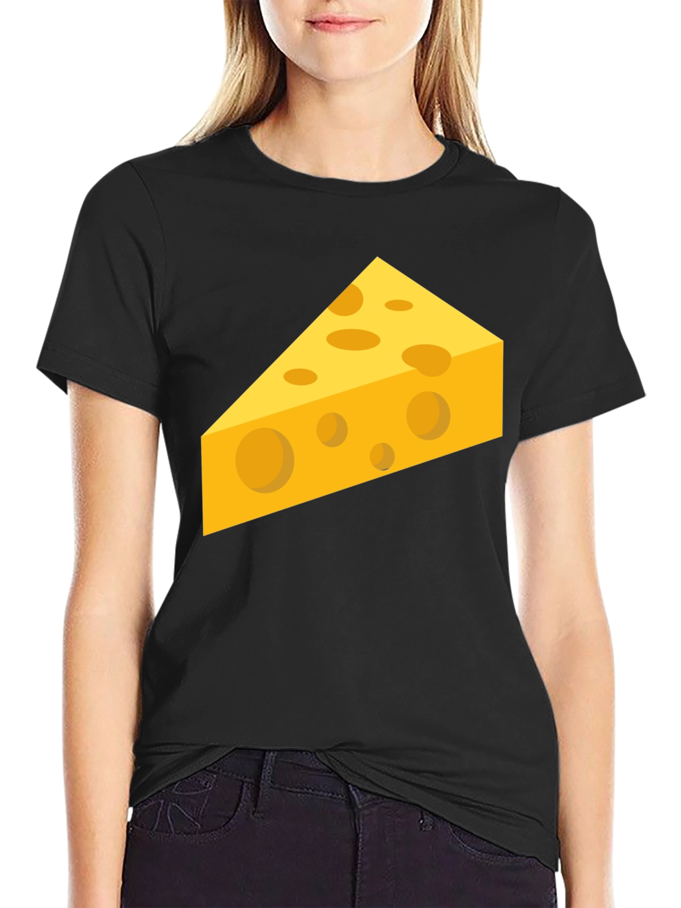 Black Cheesy Graphic Tee - Black Cotton Comfort view 2