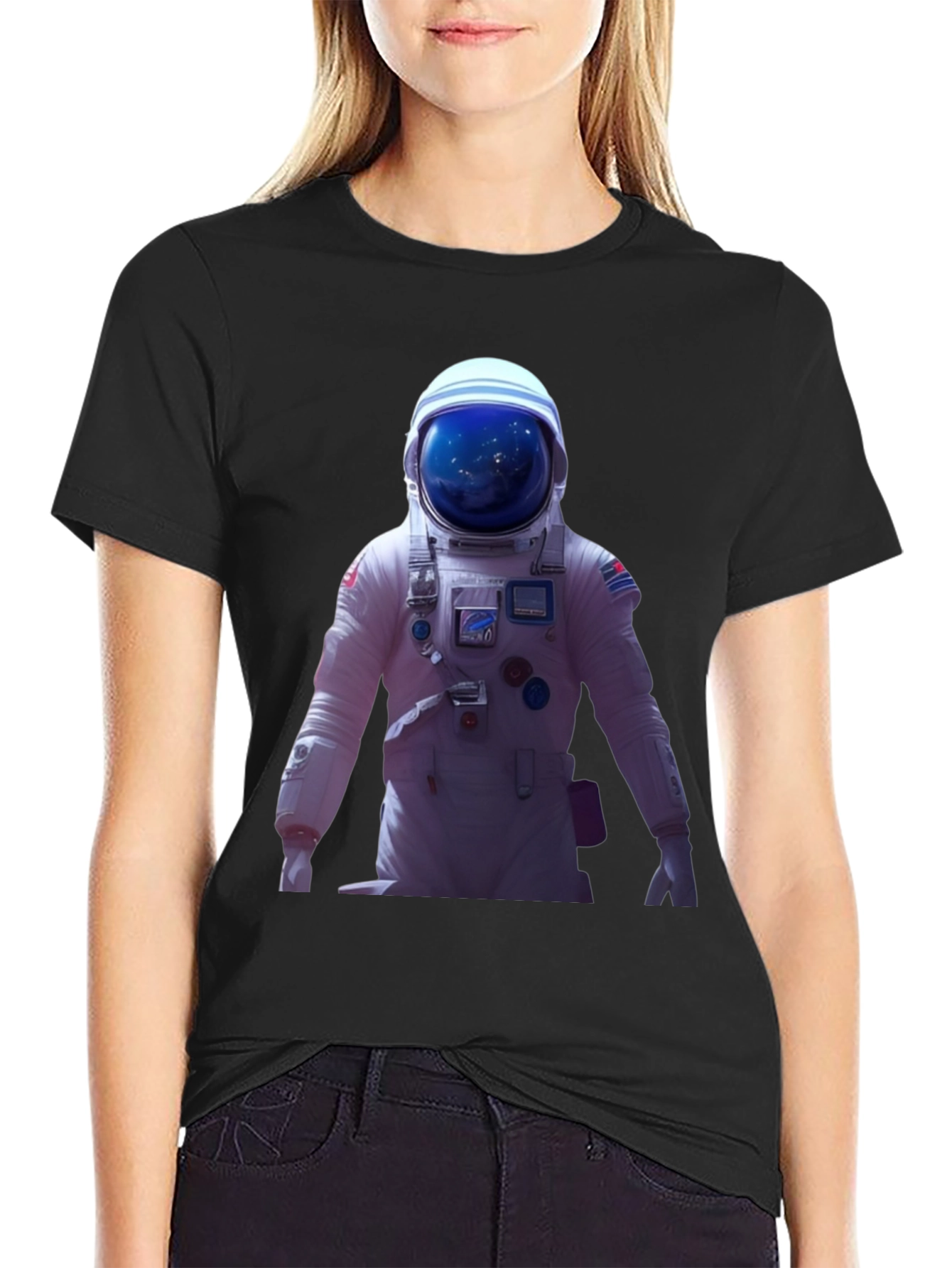 Black Astronaut Graphic Tee - Space Exploration Fashion view 2