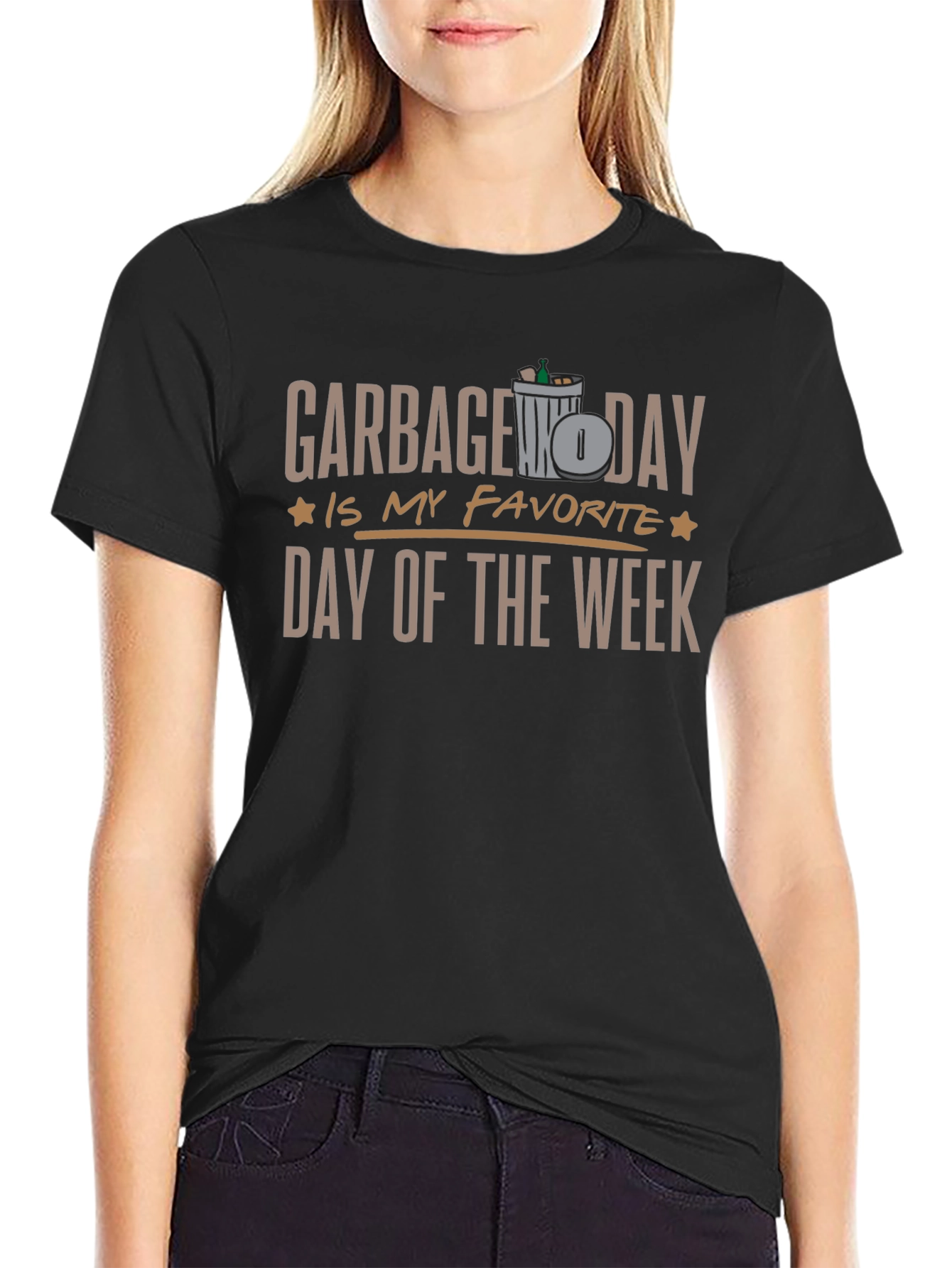 Black Garbage Day T-Shirt - Favorite Day of The Week Tee view 2