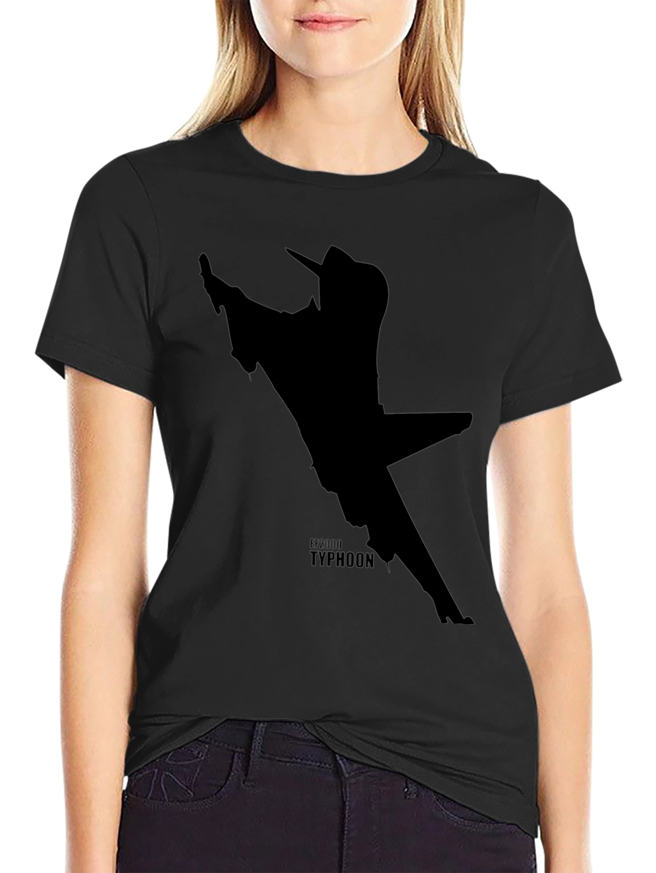 Black EF2000 Typhoon Jet Black T-Shirt view 2