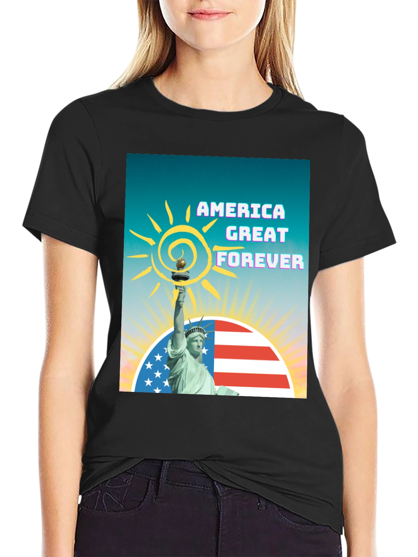 Black America Great Forever Graphic Tee view 2