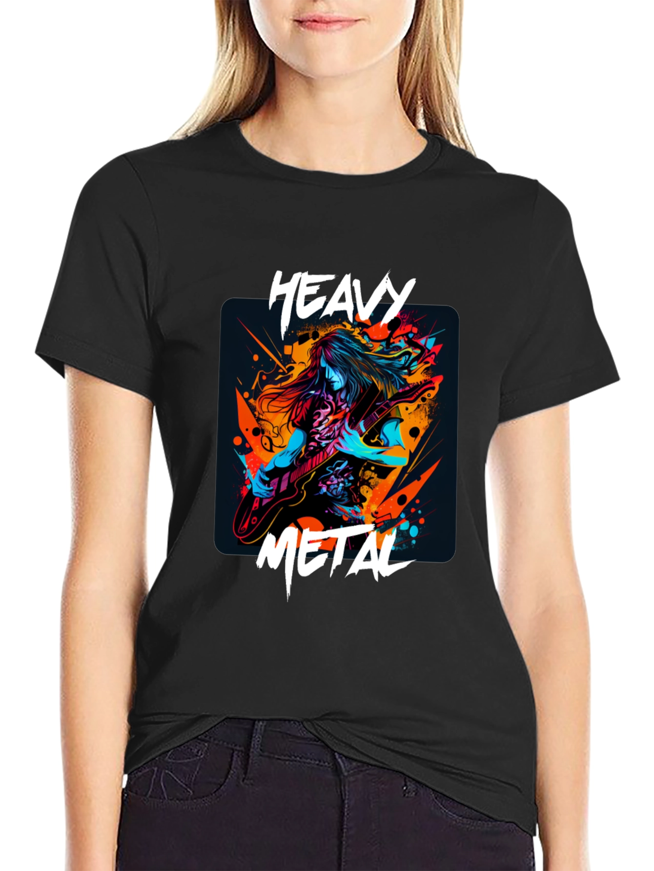 Black Heavy Metal Graphic T-Shirt - Black view 2