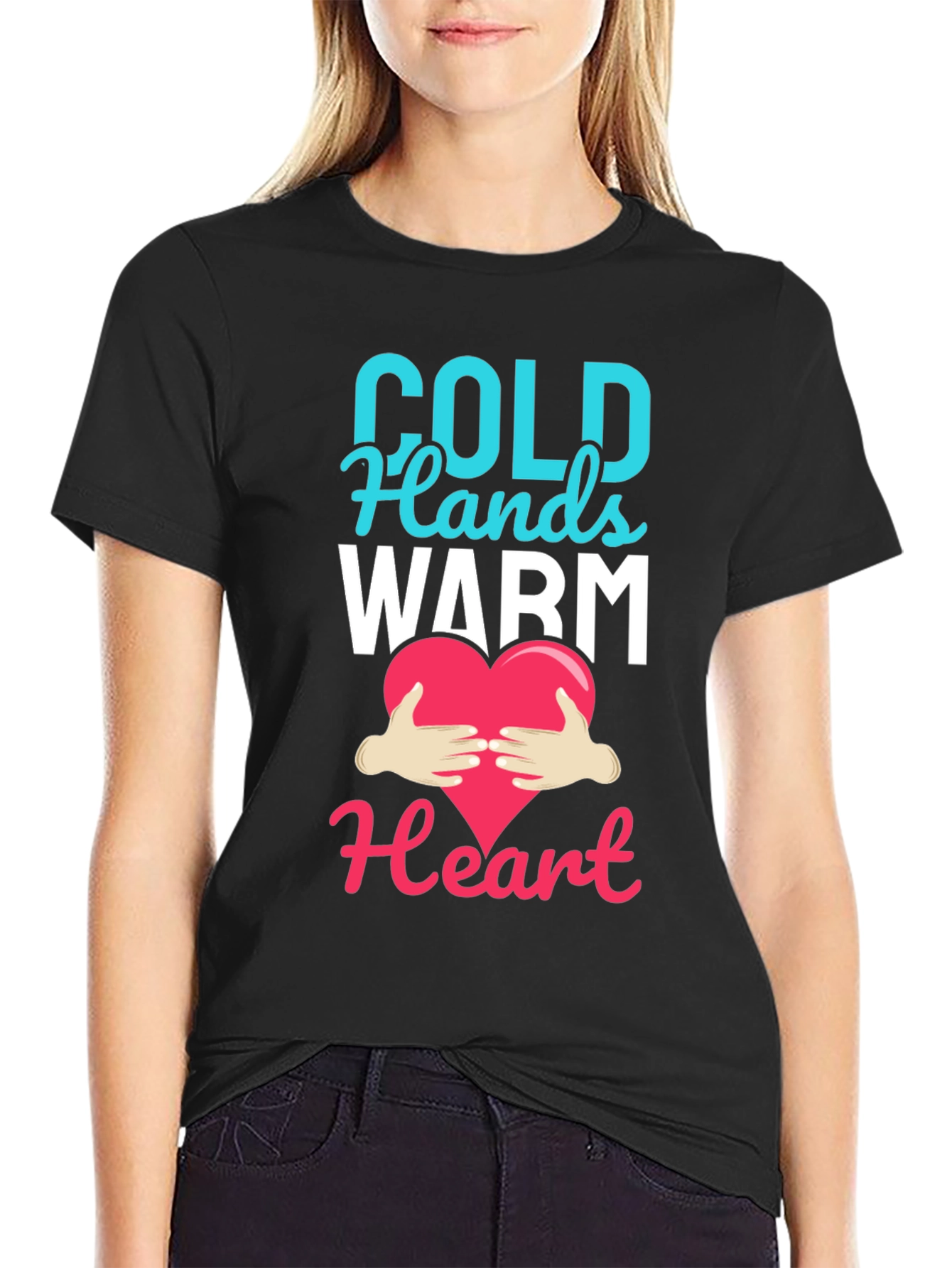 Black Cold Hands Warm Heart Graphic T-Shirt view 2