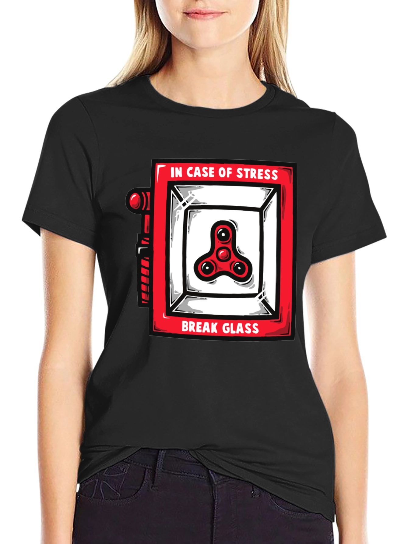 Funny Stress Relief Spinner Black T-Shirt - 2