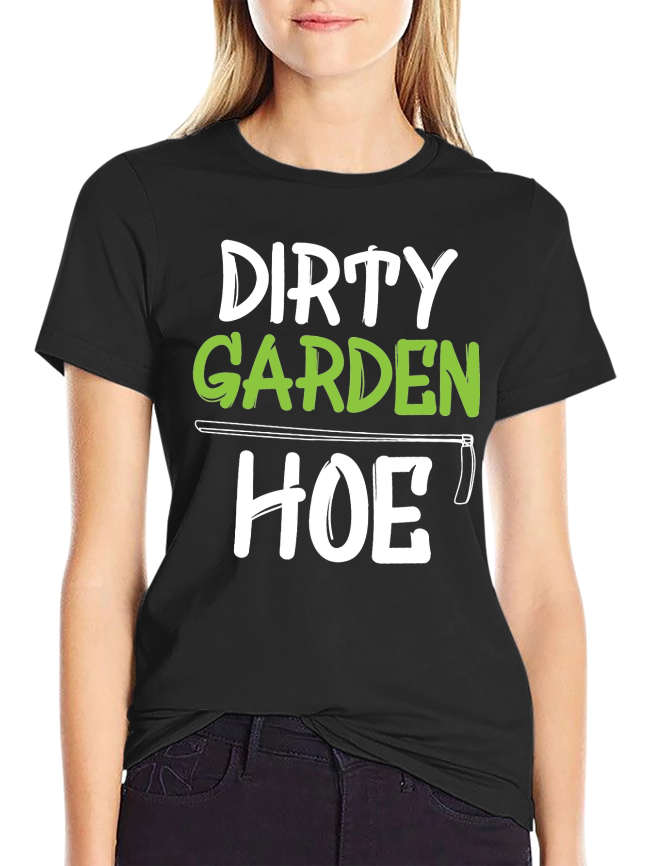 Black Dirty Garden Hoe T-Shirt Funny Gardener Tee view 2