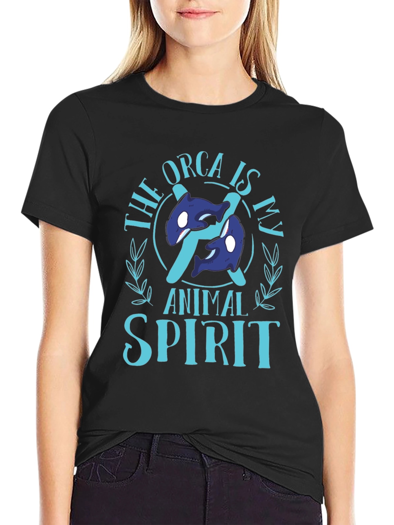Black Orca Animal Spirit Black T-Shirt view 2