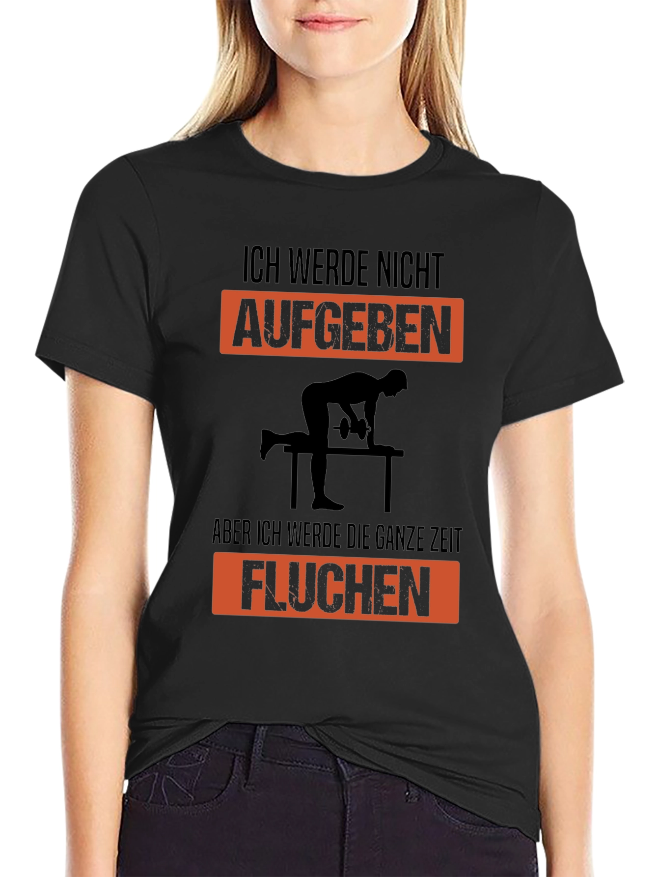 Black Ich Werde Nicht Aufgeben Graphic T-Shirt view 2