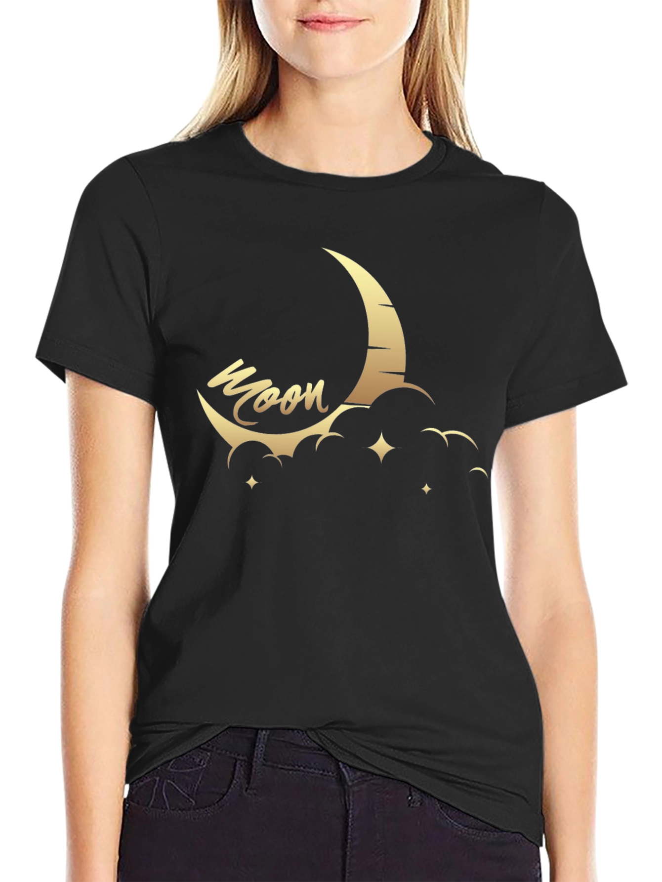 Black Moon Graphic Print T-Shirt view 2