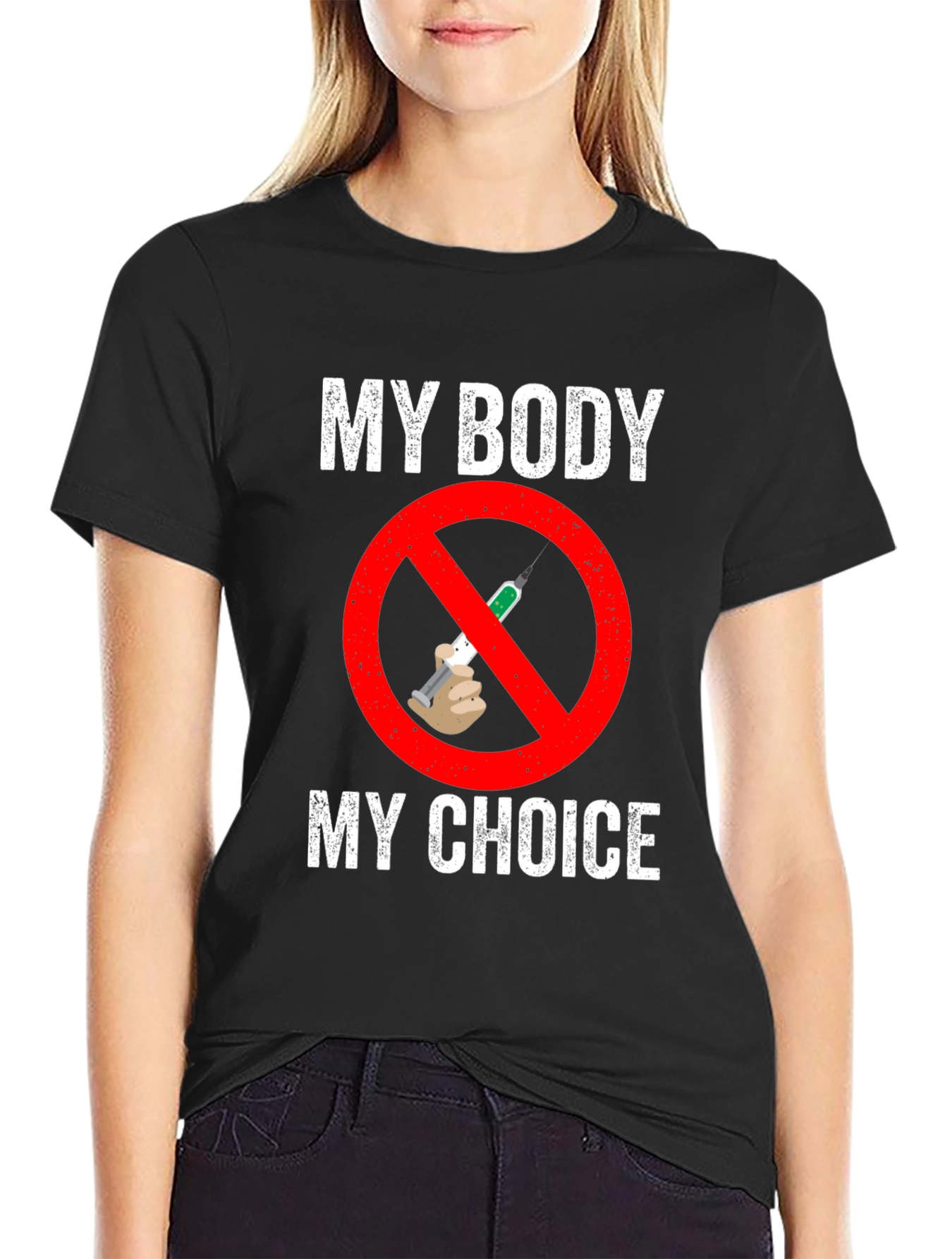 Black My Body, My Choice Anti-Vaccine T-Shirt view 2
