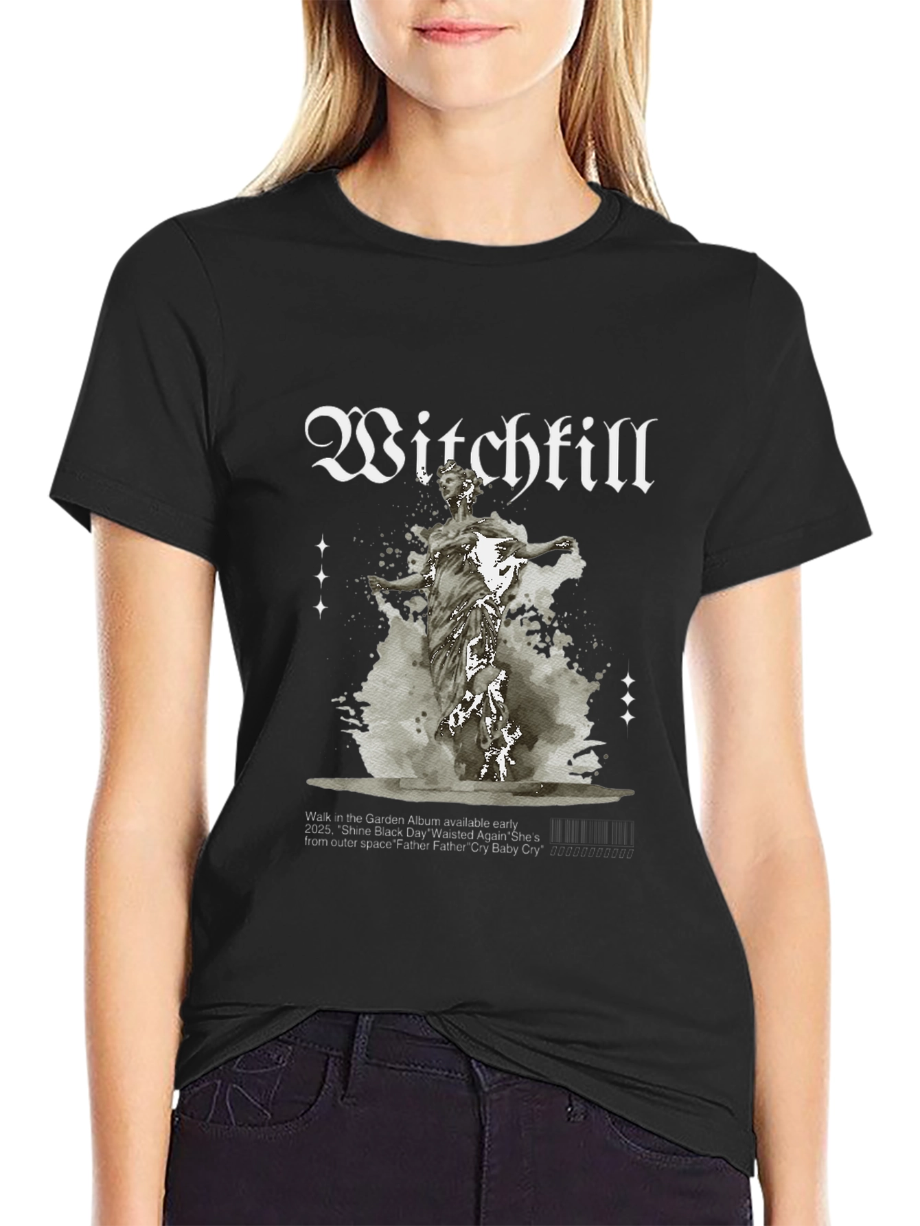 Black Witchkill Graphic Print Black T-Shirt view 2
