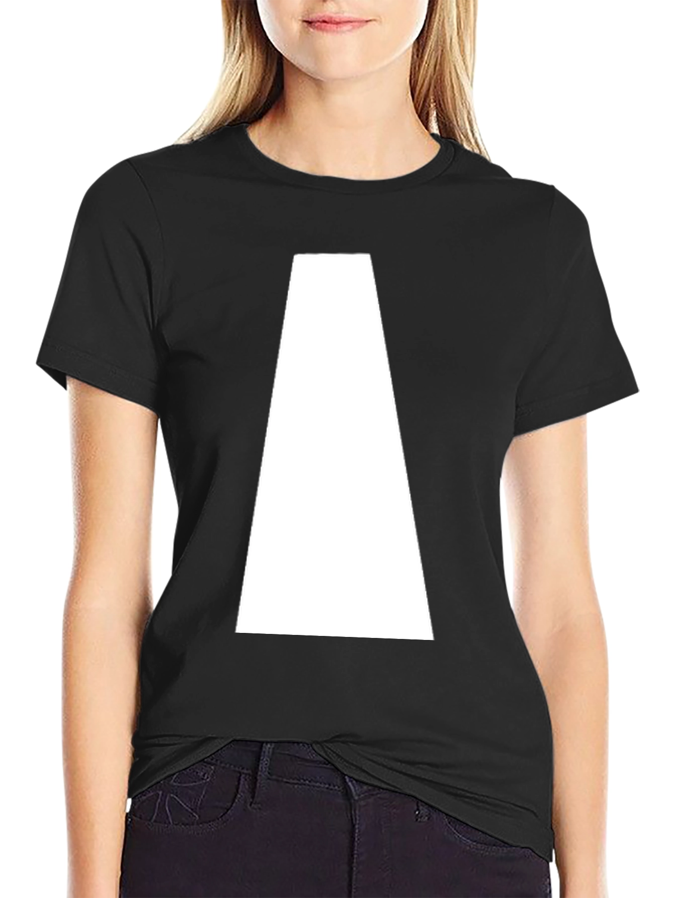 Black Geometric Graphic Tee - Black view 2