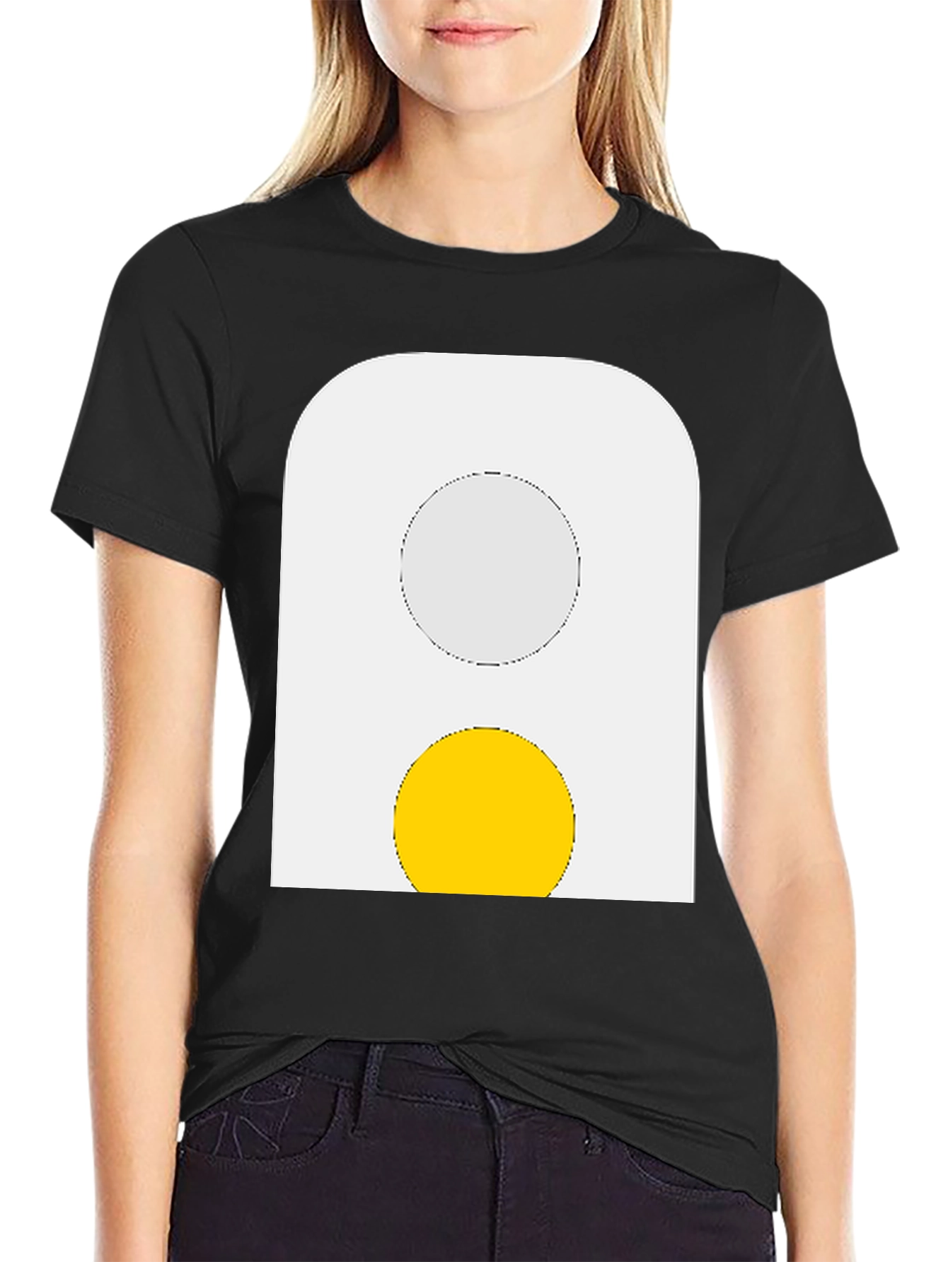 Black Egg Graphic Tee - Black Cotton Shirt view 2