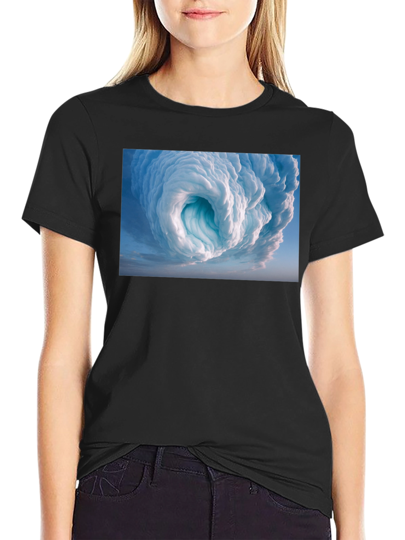 Black Cloud Vortex Graphic Tee - Black view 2