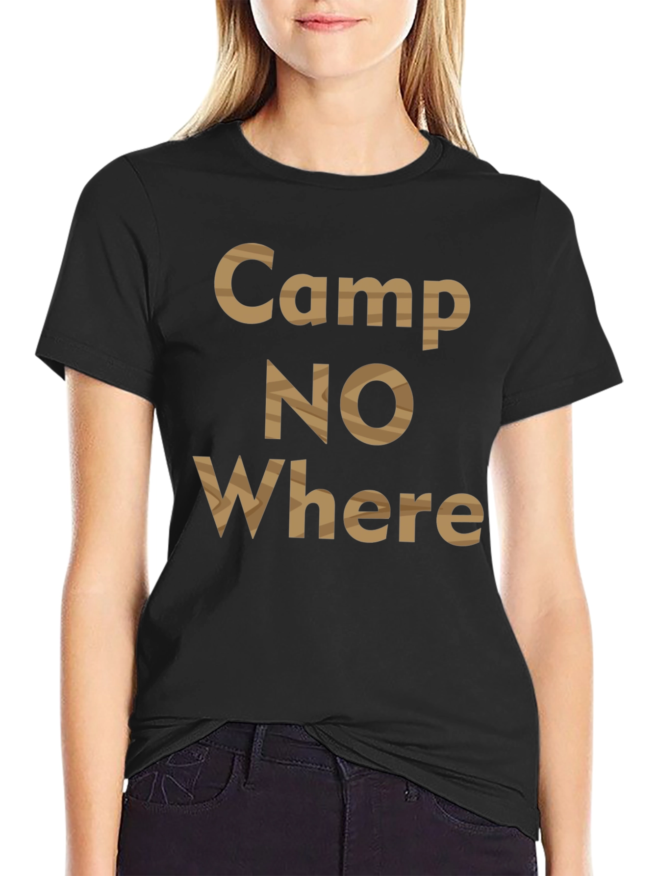 Black Camp Nowhere Graphic Tee - Black Cotton Blend view 2