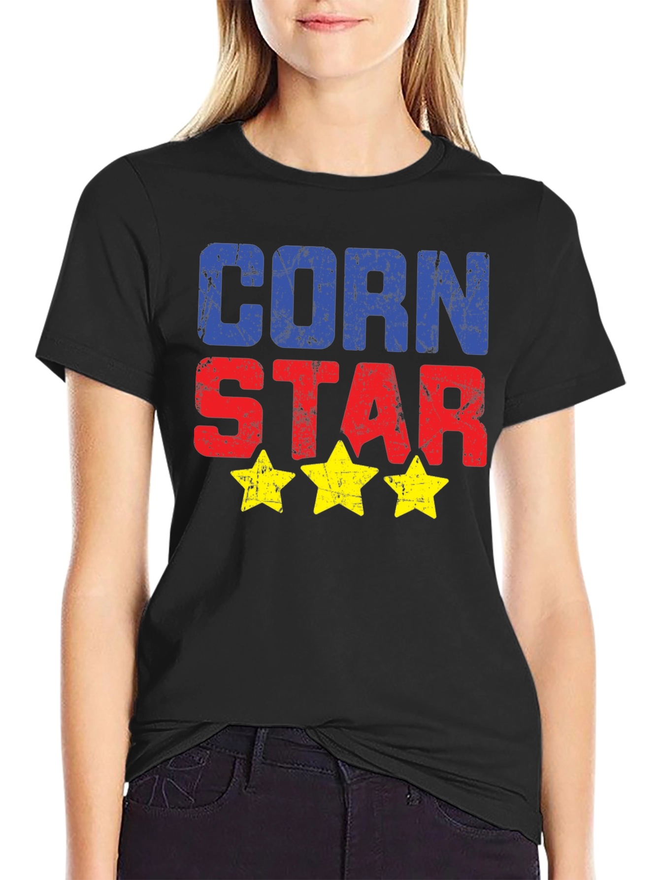 Black Corn Star Graphic Tee - Novelty T-Shirt view 2