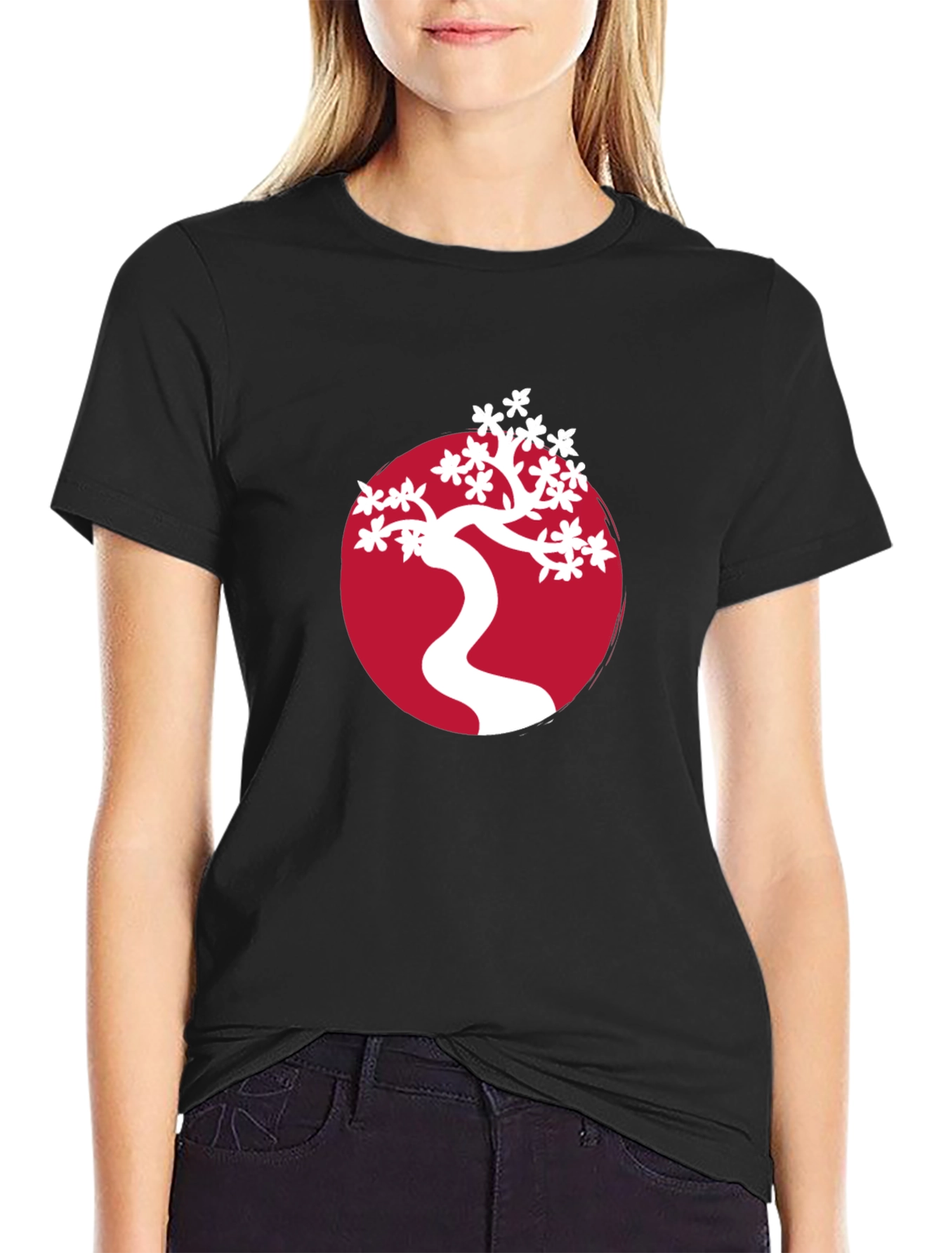 Black Bonsai Tree Graphic Tee - Stylish Japanese Art Shirt view 2