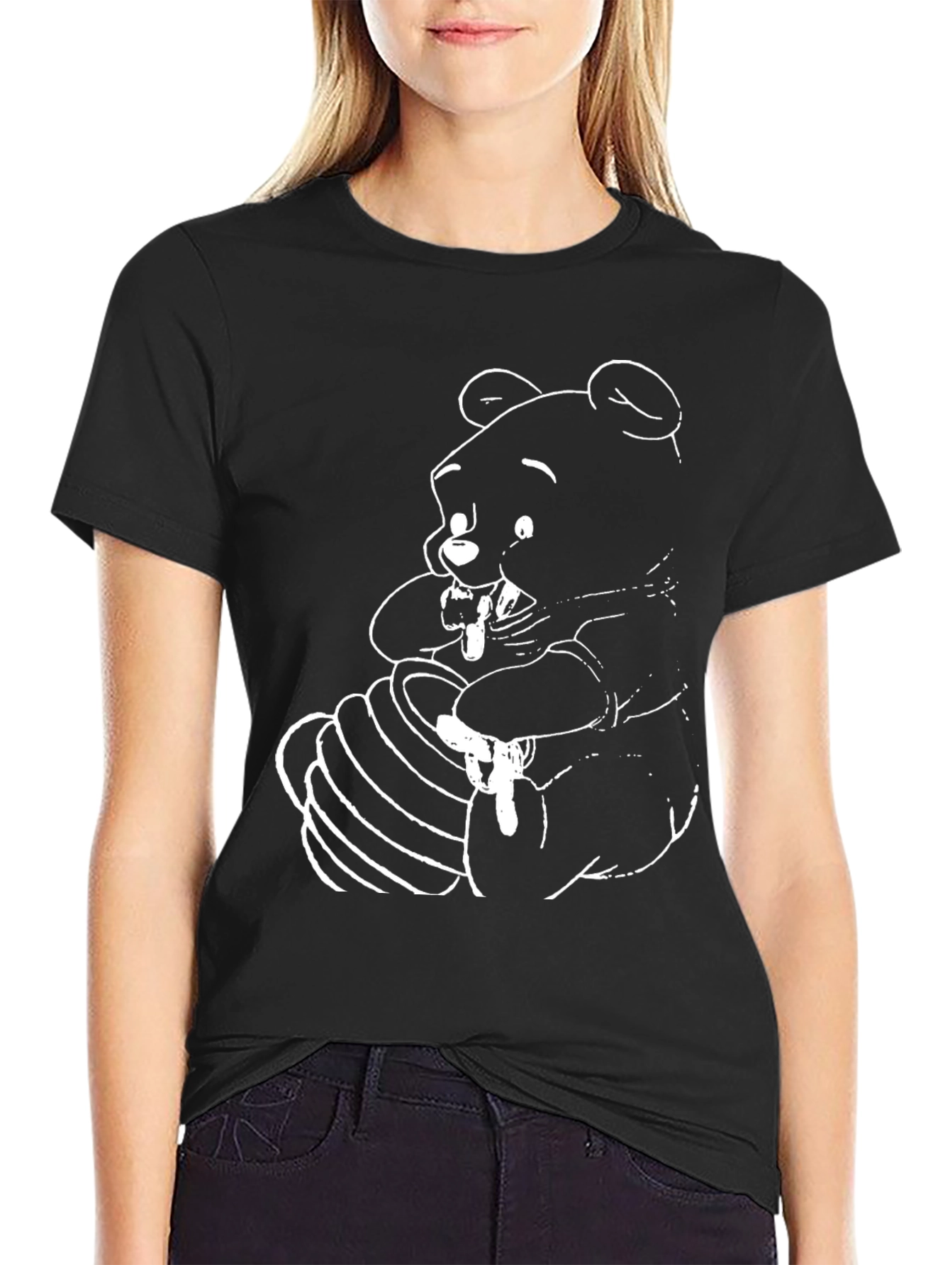 Black Men's Black Graphic Tee - Winnie the Pooh view 2