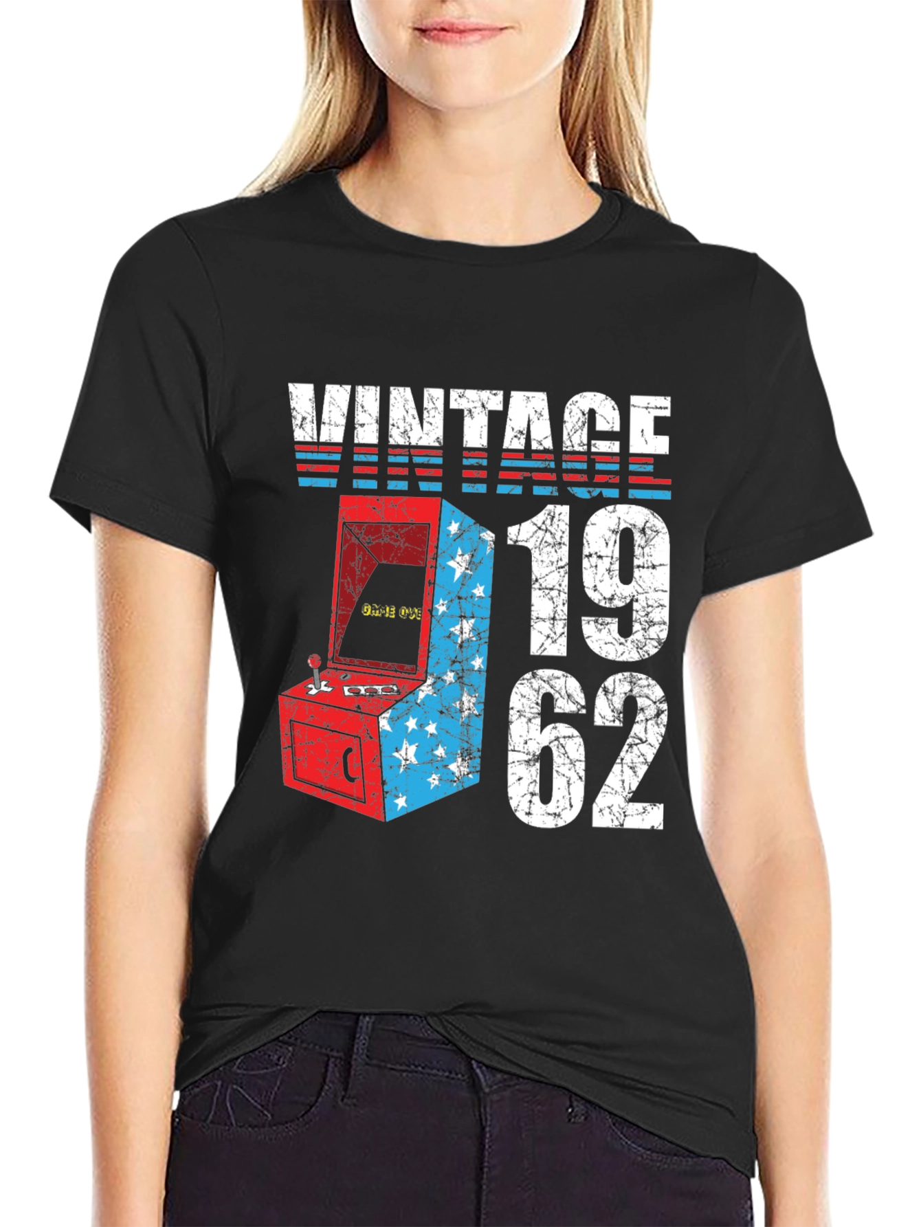 Black Vintage 1962 Arcade Game T-Shirt view 2