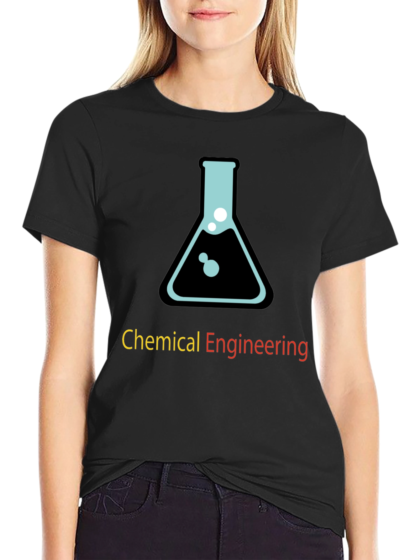 Black Chemical Engineering T-Shirt - Science Lab Design view 2