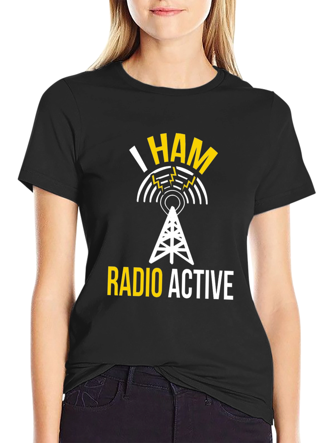Black I HAM Radio Active T-Shirt view 2