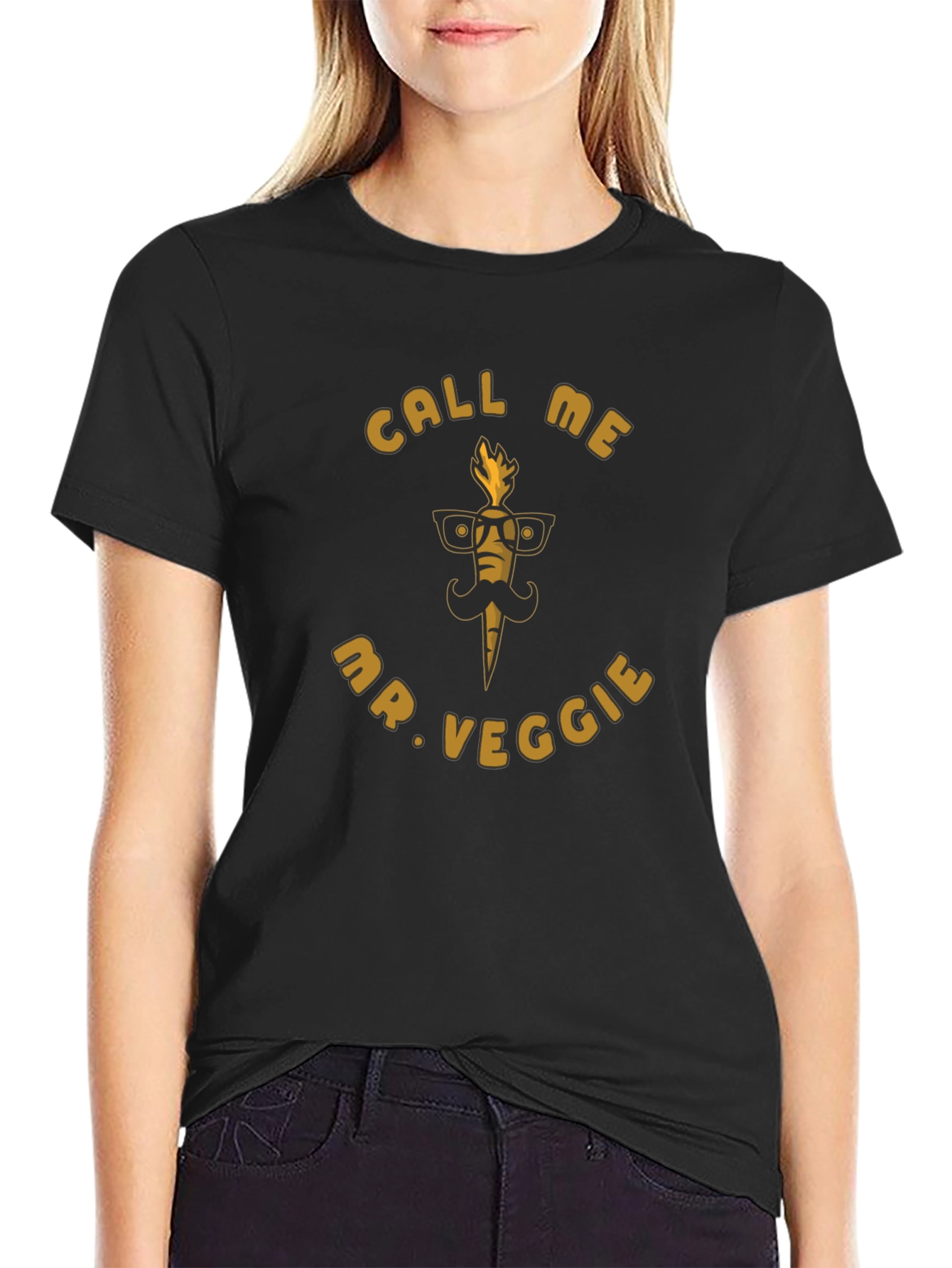 Black Call Me Mr. Veggie Graphic T-Shirt view 2