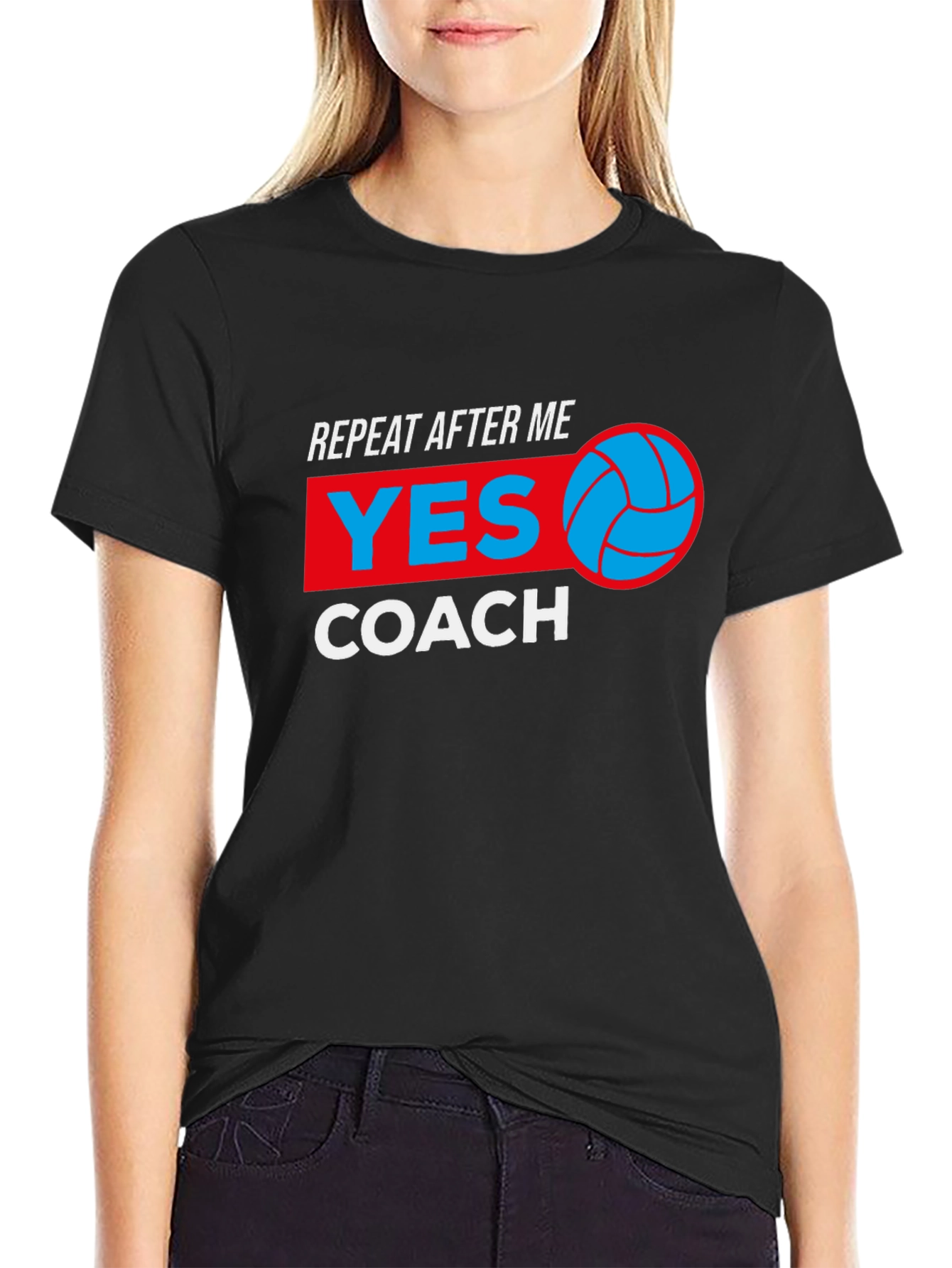 Black Volleyball Coach Graphic Tee view 2