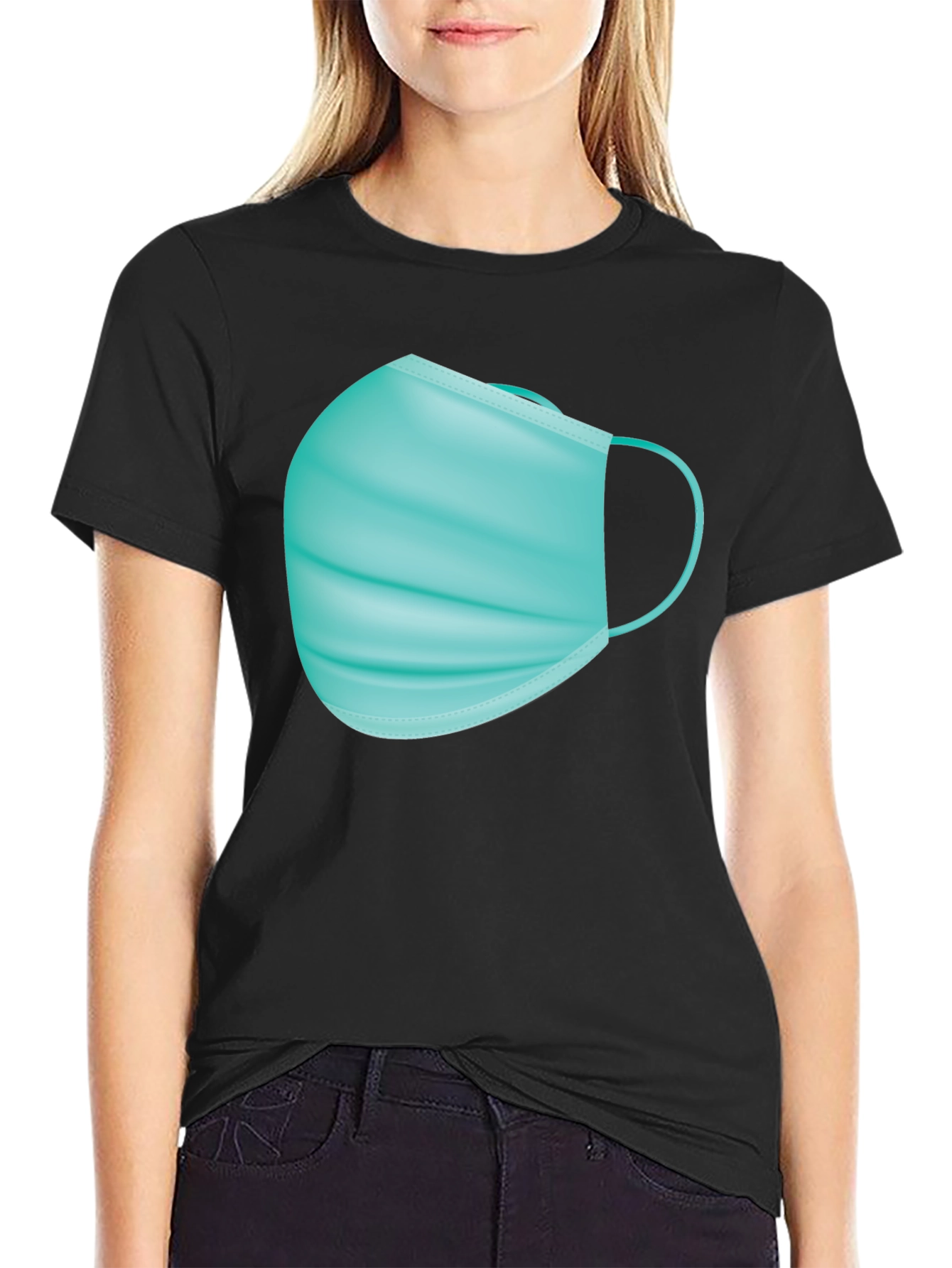 Black Mask T-Shirt - Stay Safe in Style view 2