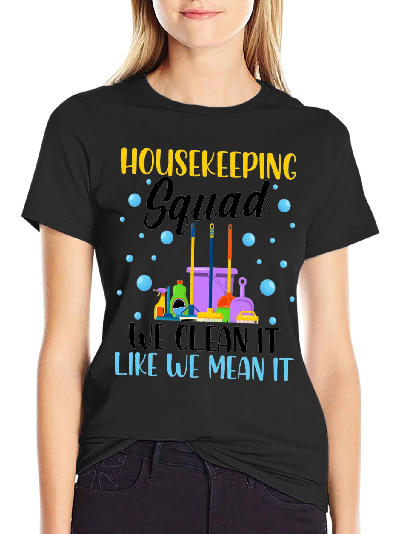 Black Housekeeping Squad Graphic Tee view 2