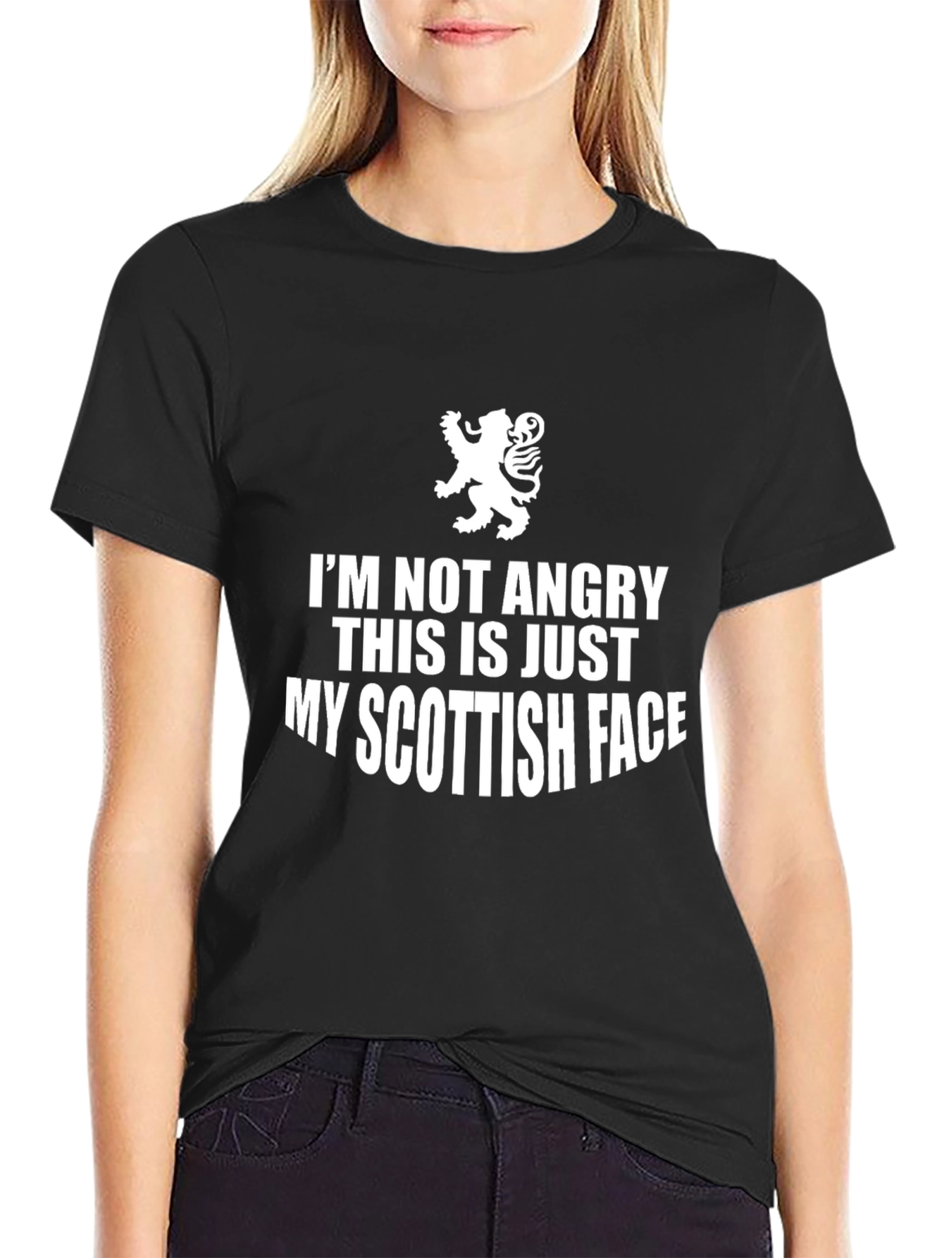 Black Scottish Face Graphic Tee -  Humorous T-Shirt view 2