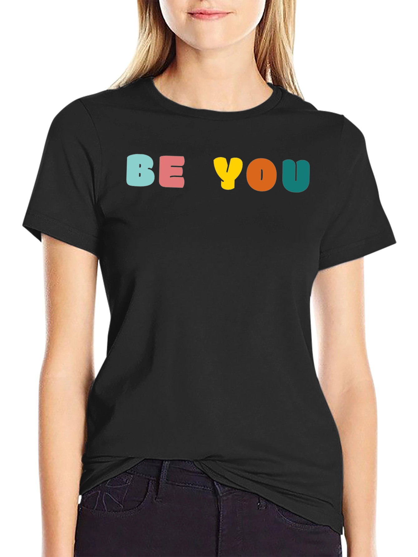Black Be You Graphic Tee - Black view 2