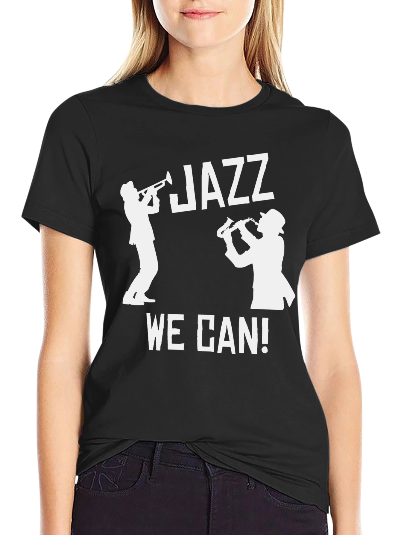Black Jazz Music T-Shirt - We Can! view 2