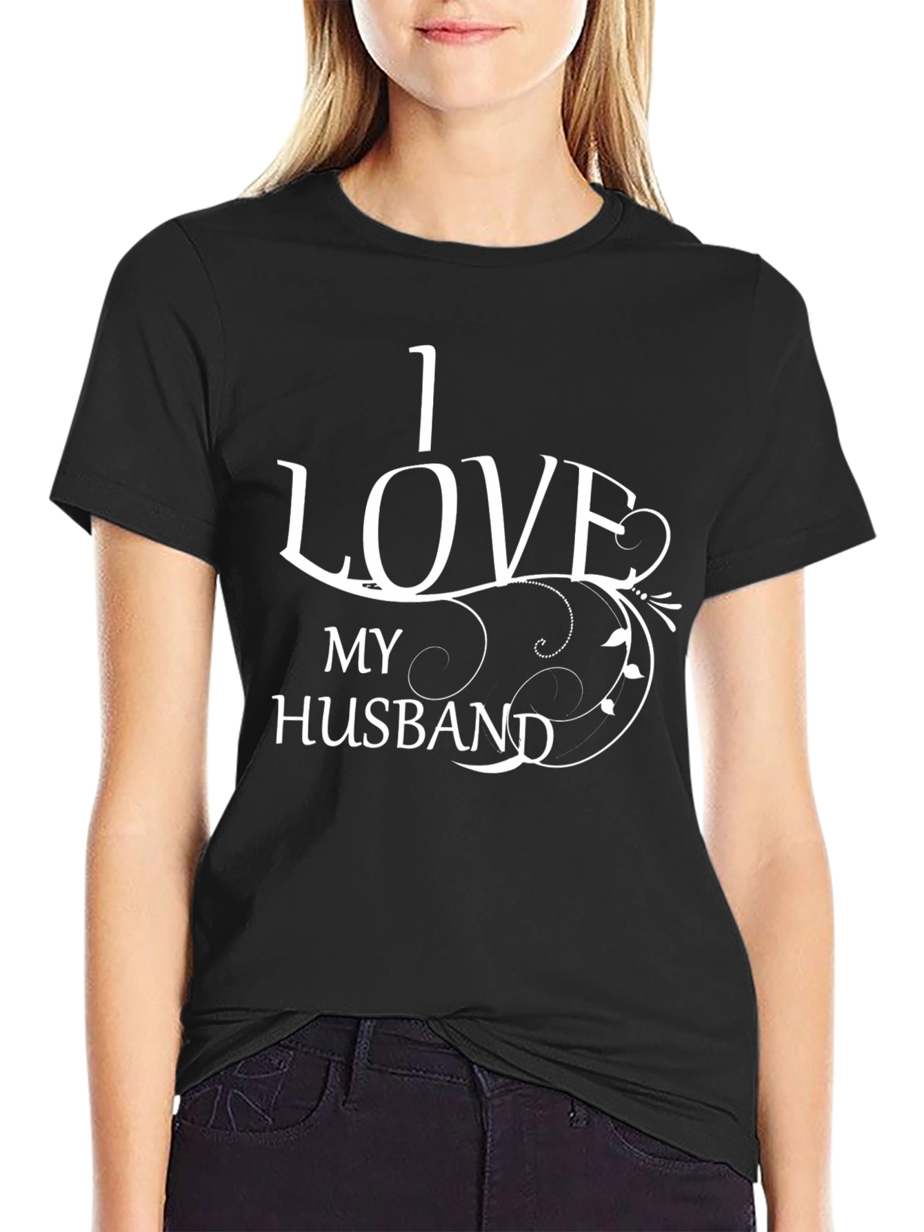 Black I Love My Husband Graphic T-Shirt view 2