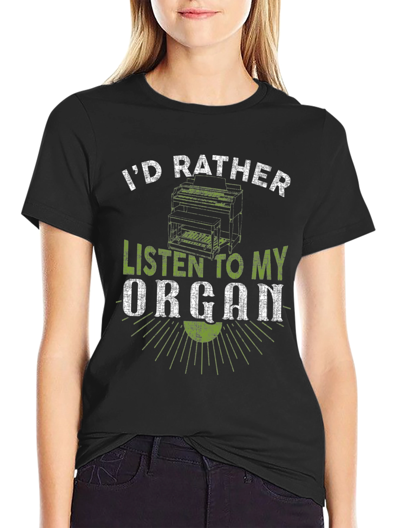 Black I'd Rather Listen to My Organ T-Shirt view 2