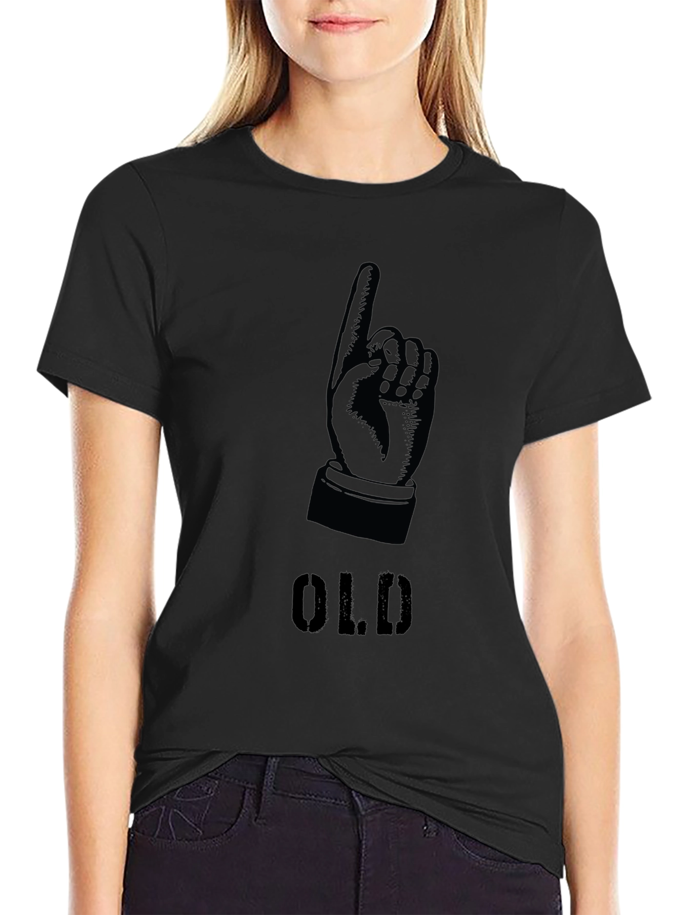Black One Old Man Graphic T-Shirt view 2