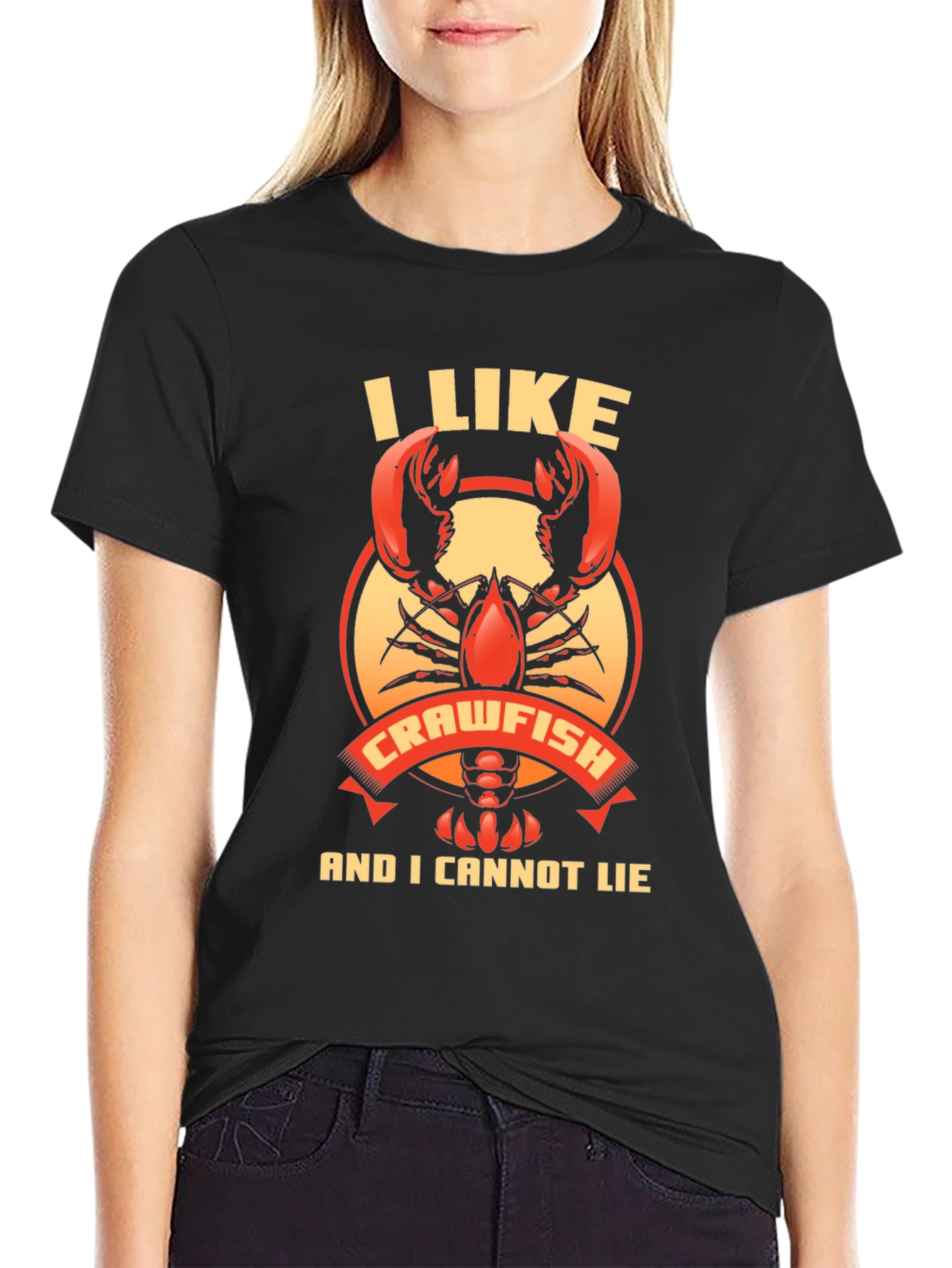 Black I Like Crawfish T-Shirt - Funny Graphic Tee view 2