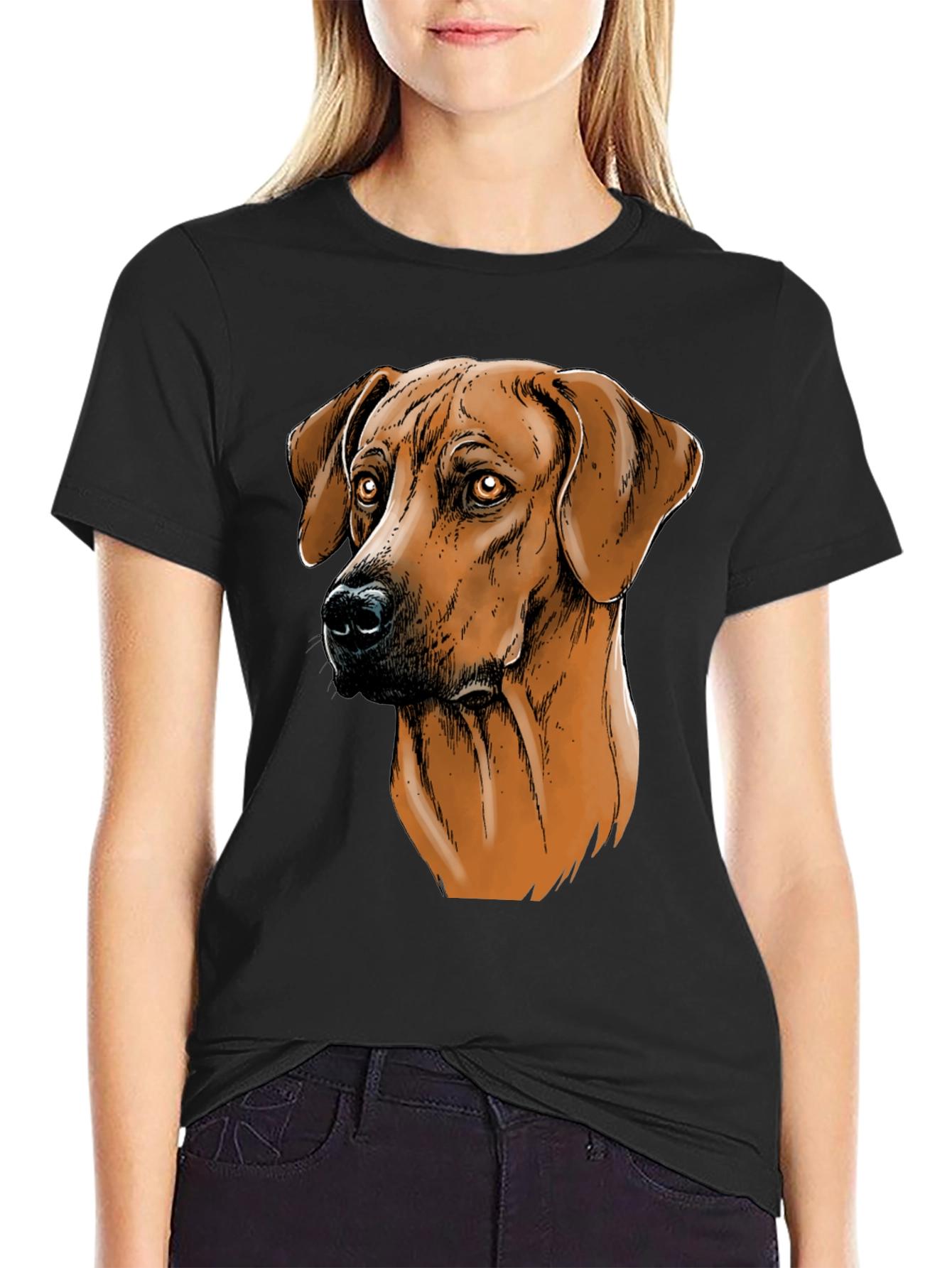 Black Rhodesian Ridgeback Dog Graphic T-Shirt view 2