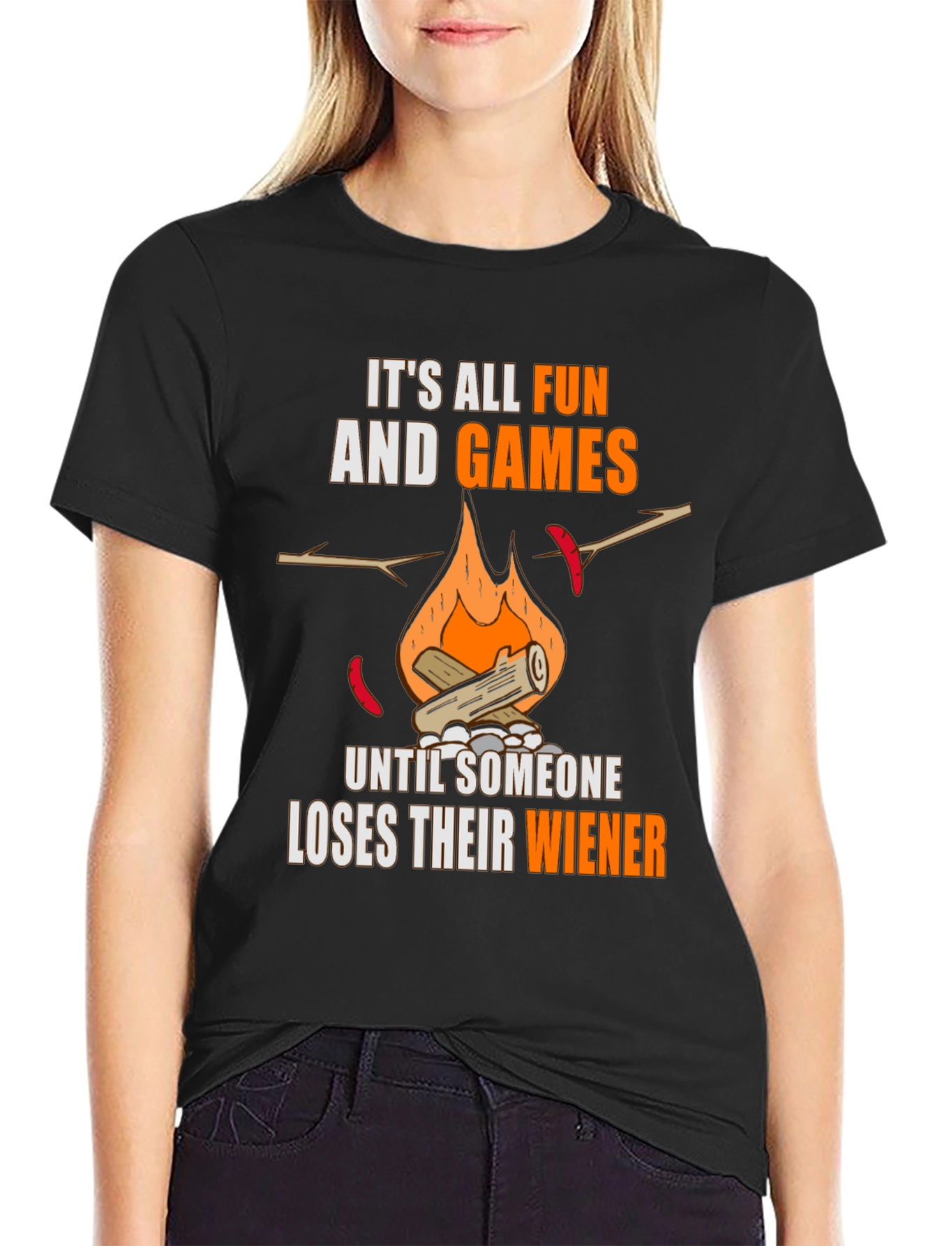 Black Fun and Games Wiener T-Shirt view 2
