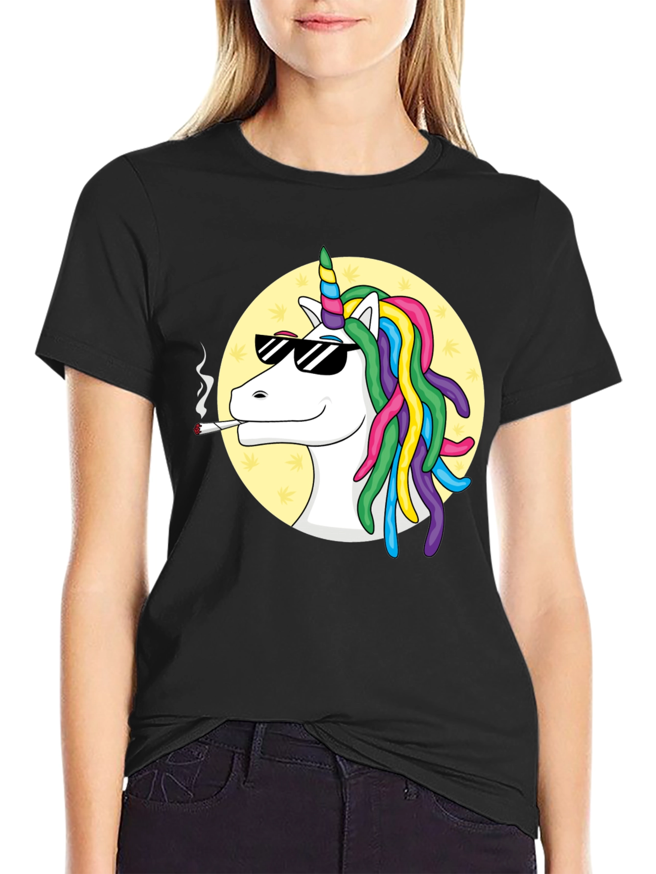 Black Cool Unicorn T-Shirt view 2