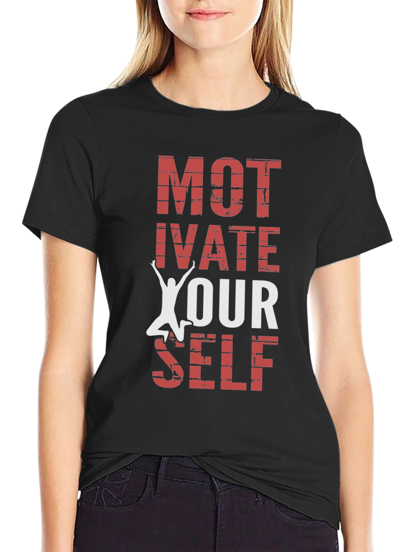 Black Motivate Yourself Graphic Tee view 2