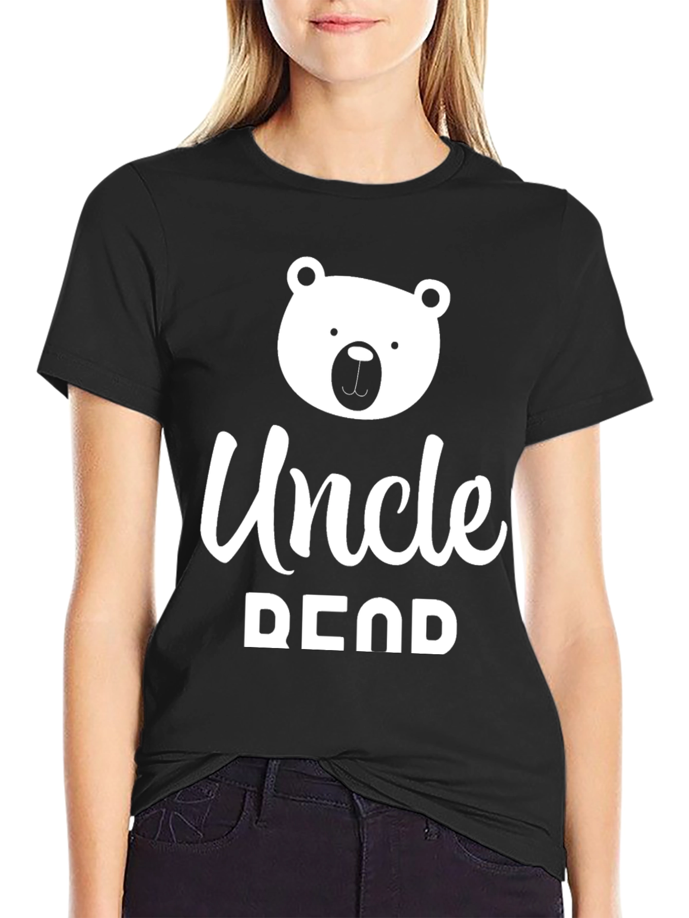 Black Uncle Bear Graphic T-Shirt - Soft Cotton Blend view 2