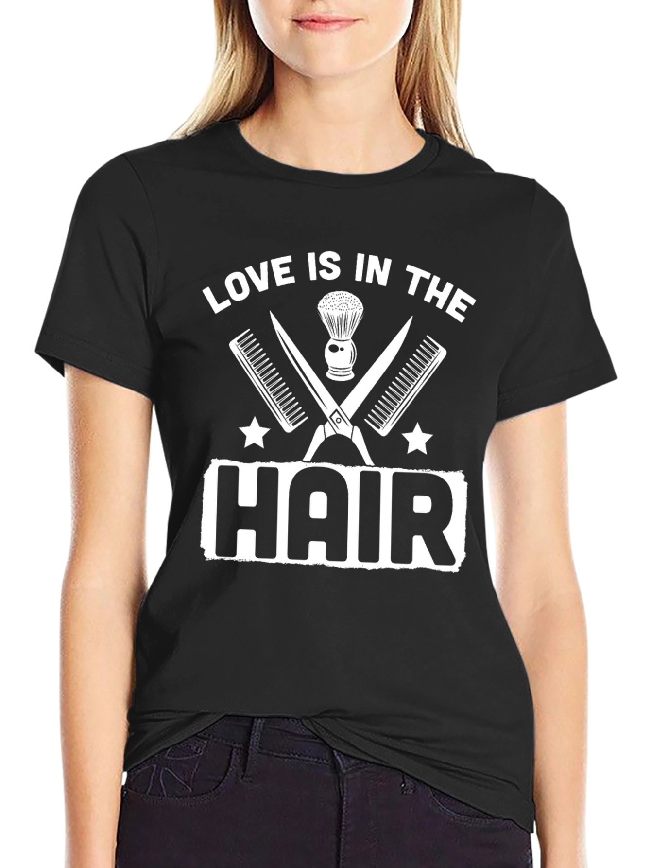 Black Love is in the Hair Barber T-Shirt view 2