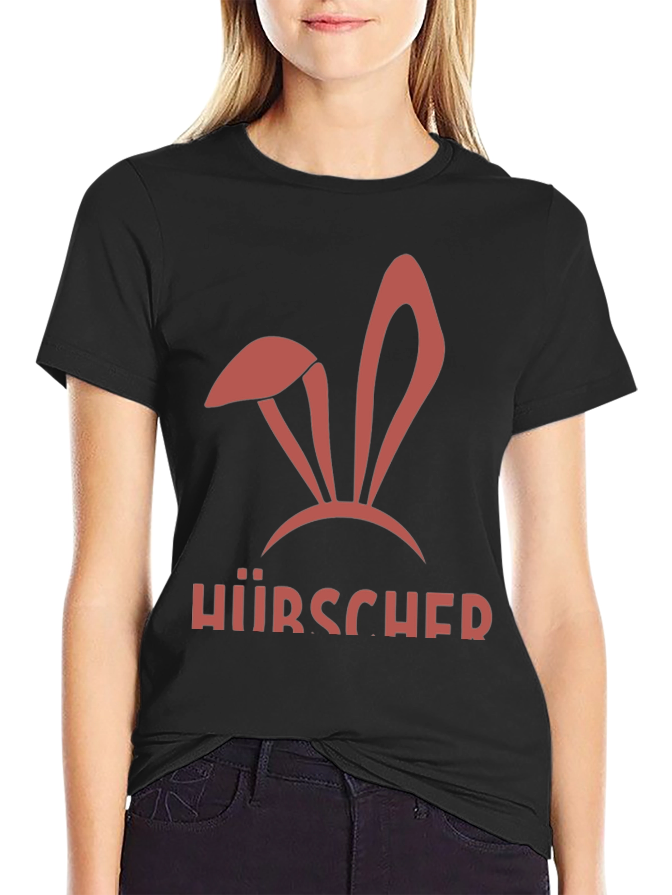Black Hirscher Bunny Ears Black T-Shirt view 2