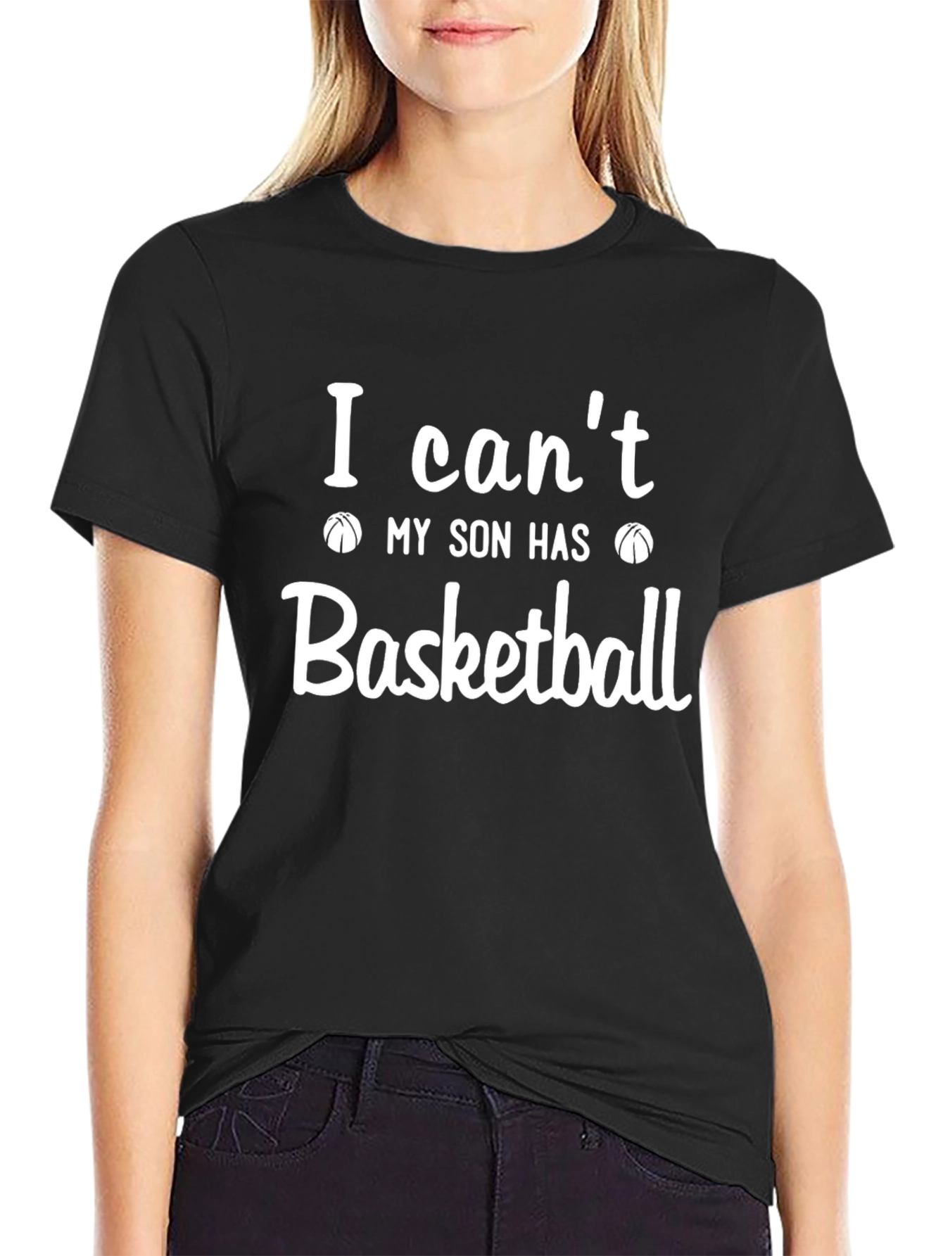 Black Basketball Son T-Shirt - Funny Parent Tee view 2