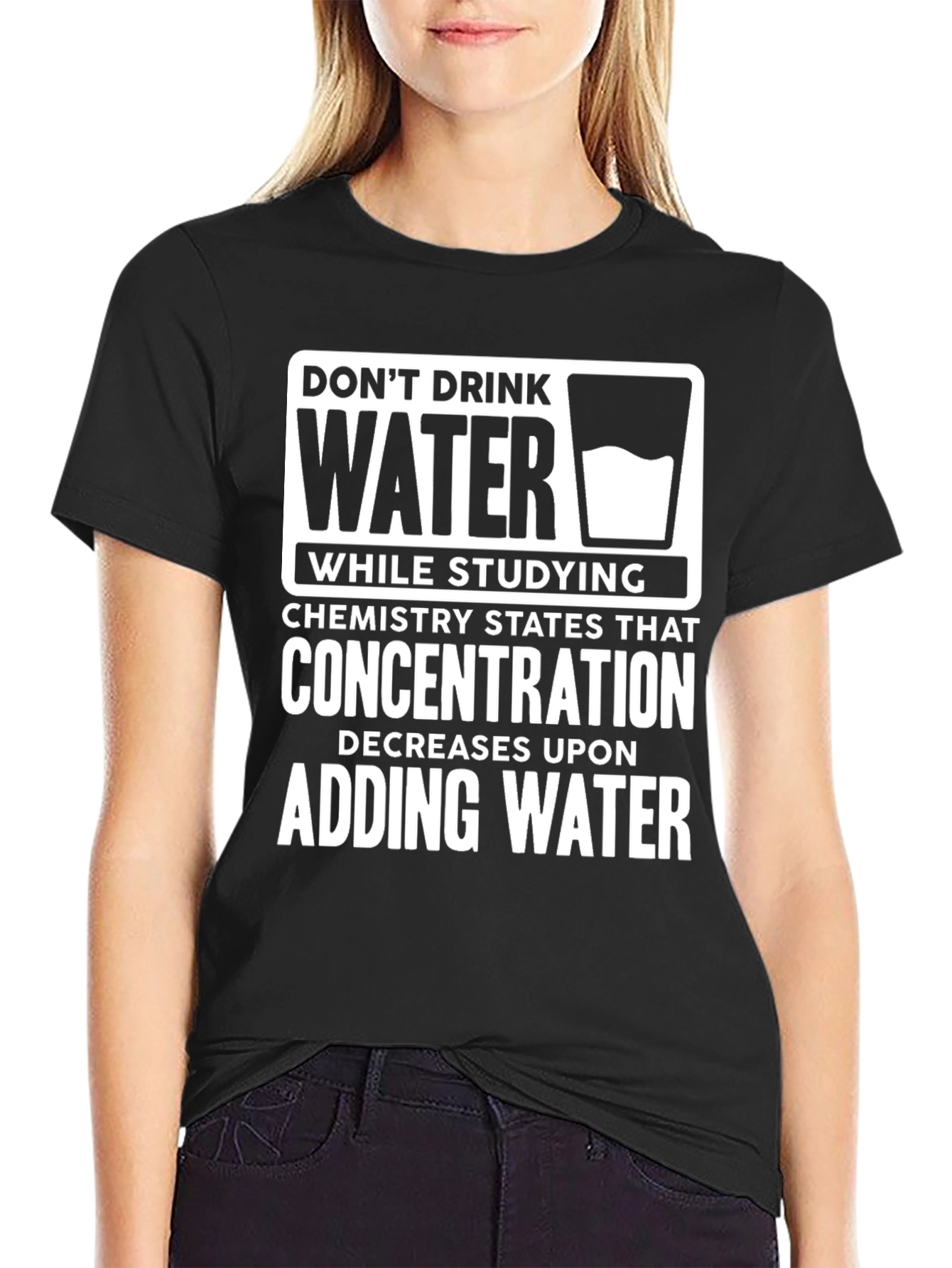 Black Don't Drink Water While Studying Funny T-Shirt view 2