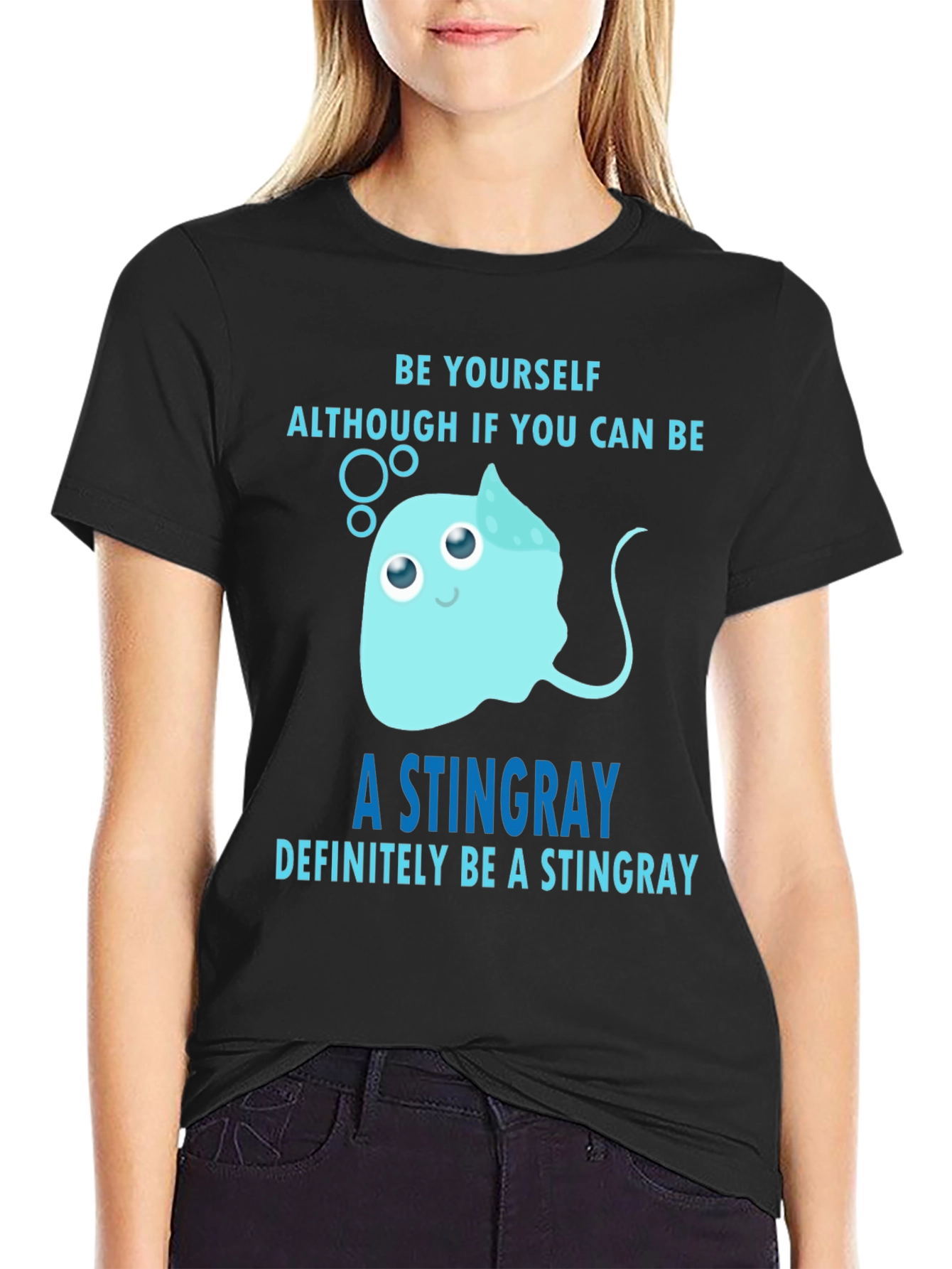 Black Funny Stingray T-Shirt - Be Yourself! view 2